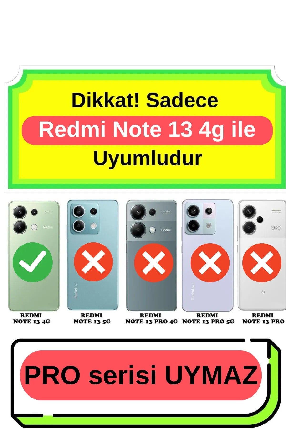 Xiaomi Redmi Note 13 Kamera Korumalı Sağlam Şık Darbeye Dayanıklı Vitamin Kılıf