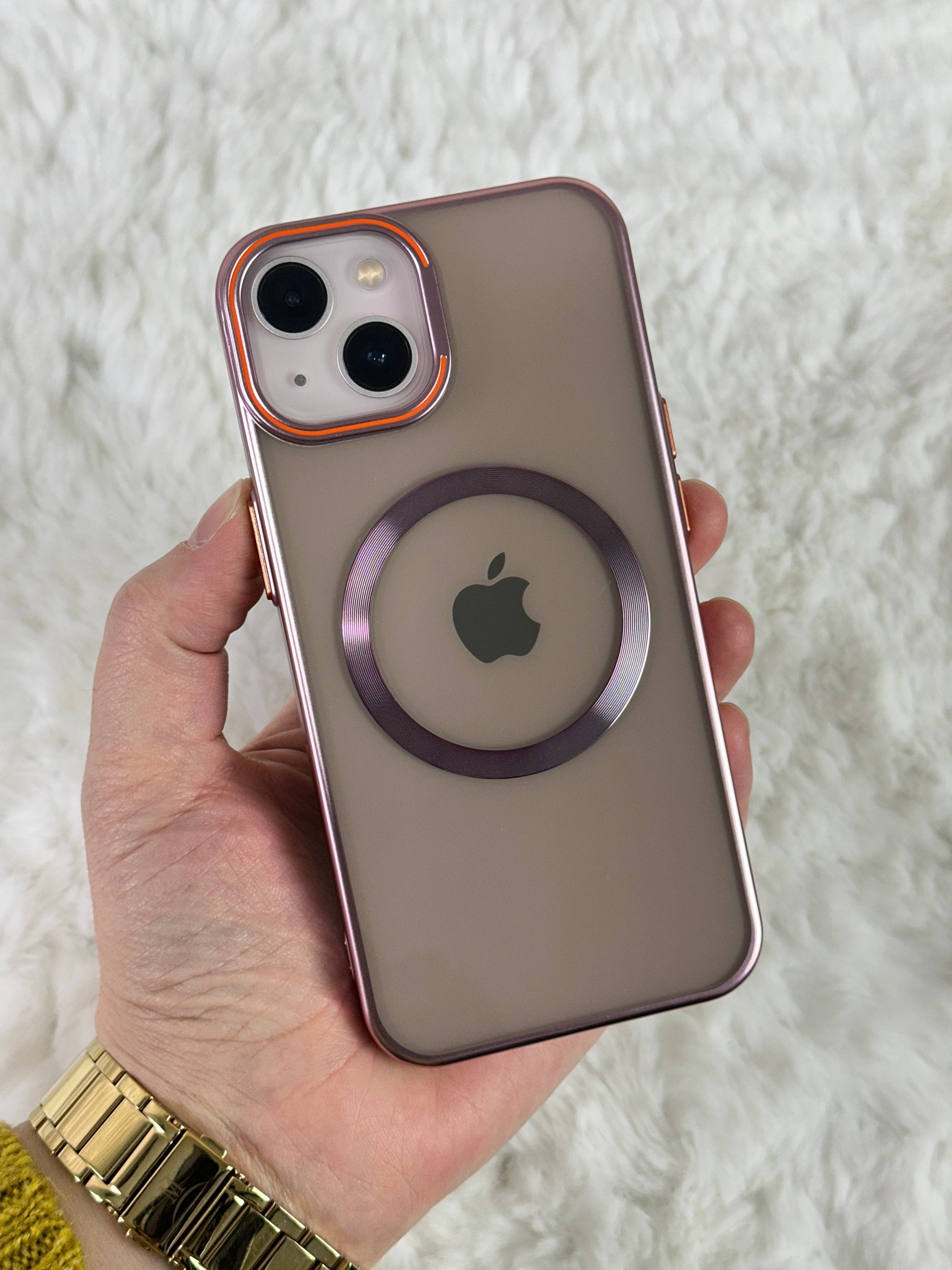 iPhone 13 MagSafe Özellikli Kamera Kısmı Stand Olabilen Kılıf ile Aynı Renk Kamera Lens Koruyuculu Magic Pro Kılıf