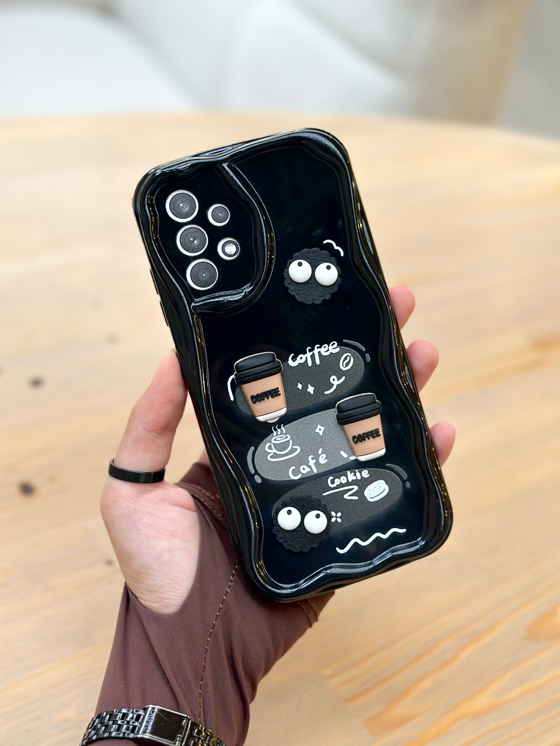 Samsung Galaxy A52 Kurabiye Desenli 3 Boyutlu Şirin Parlak Tasarım Cookie Kılıf