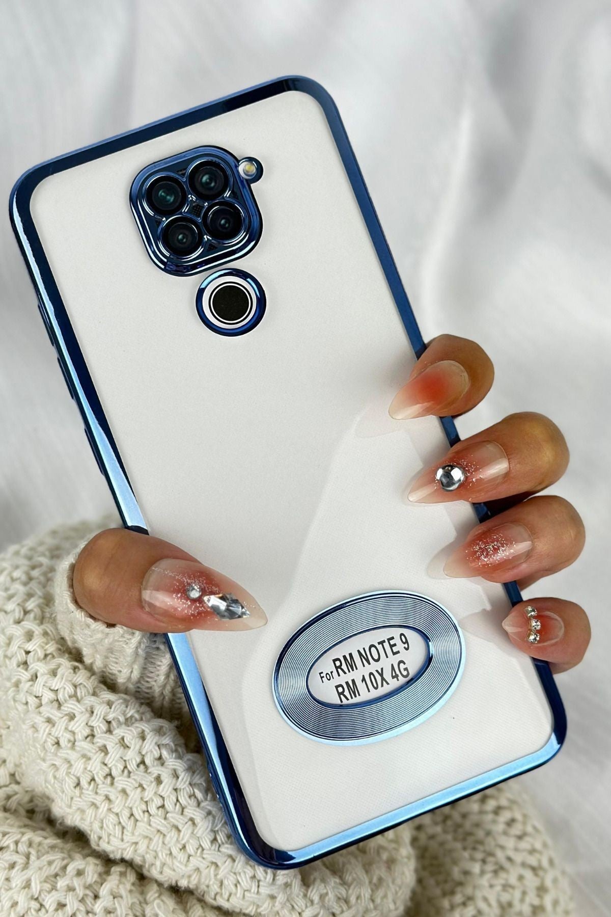 Xiaomi Redmi Note 9 4g Logo Detaylı Kenarları Renkli Kamera Korumalı Luxury MegaVip Kılıf