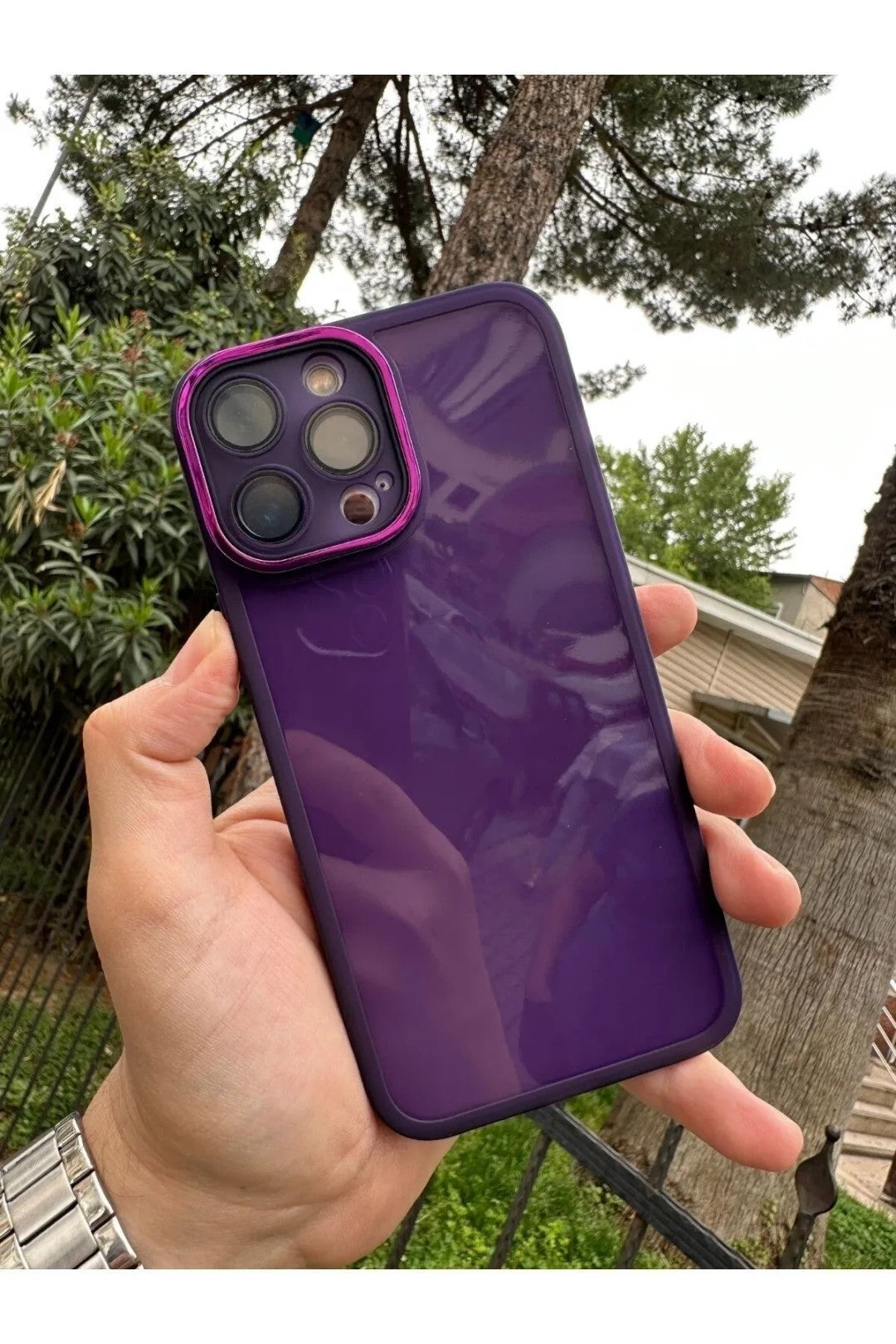 iPhone 14 Pro Kamera Korumalı Transparan Berry Kılıf