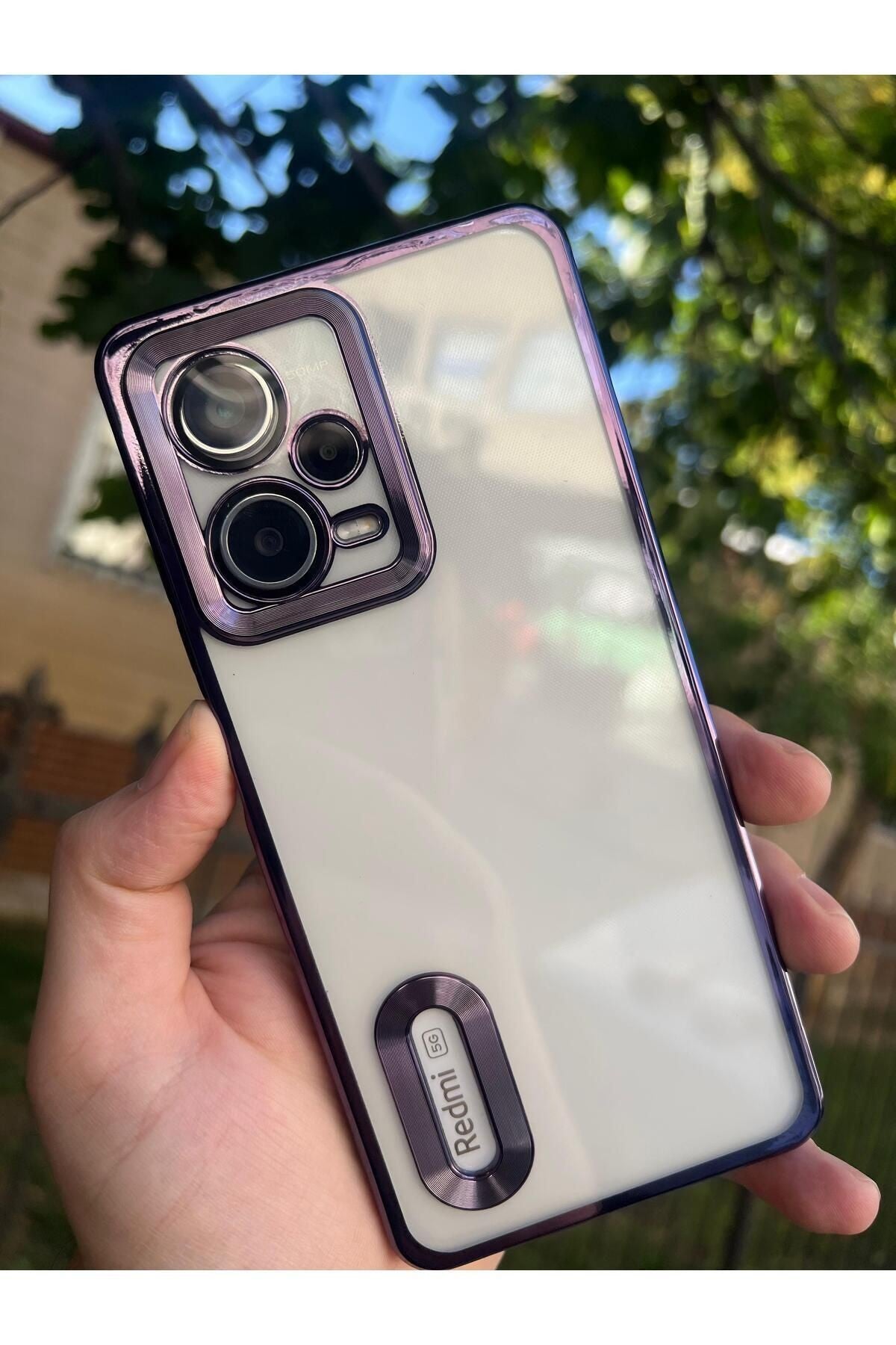 Xiaomi Redmi Note 12 Pro 5g Kamera Korumalı Şeffaf Logo Gösteren Kenarları Parlak Lüx Megavip Kılıf