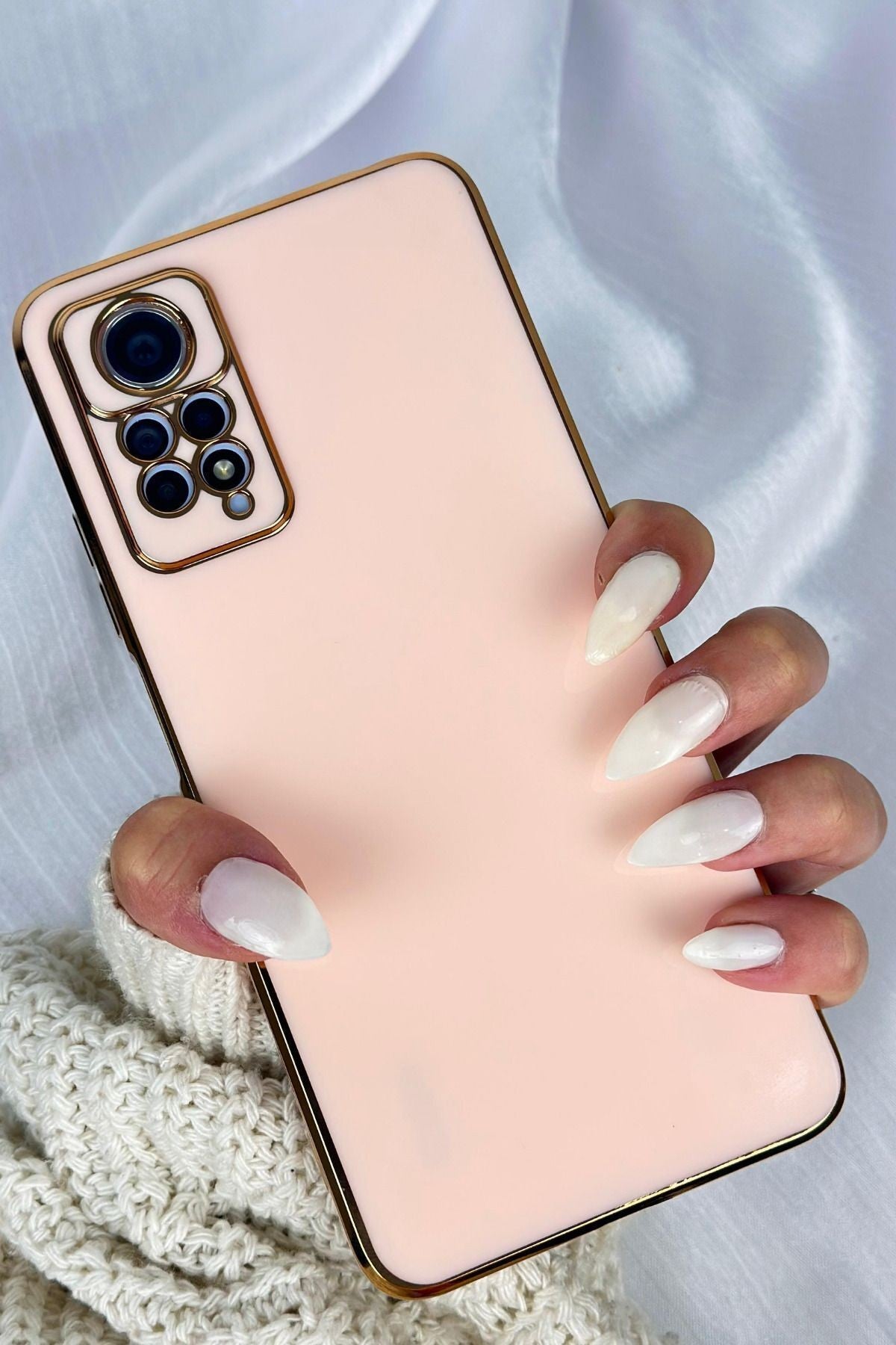 Xiaomi Redmi Note 11 Pro Ve Redmi Note 12 Pro (4G) Uyumlu Gold Kamera Korumalı Kenarlı Parlak Bark