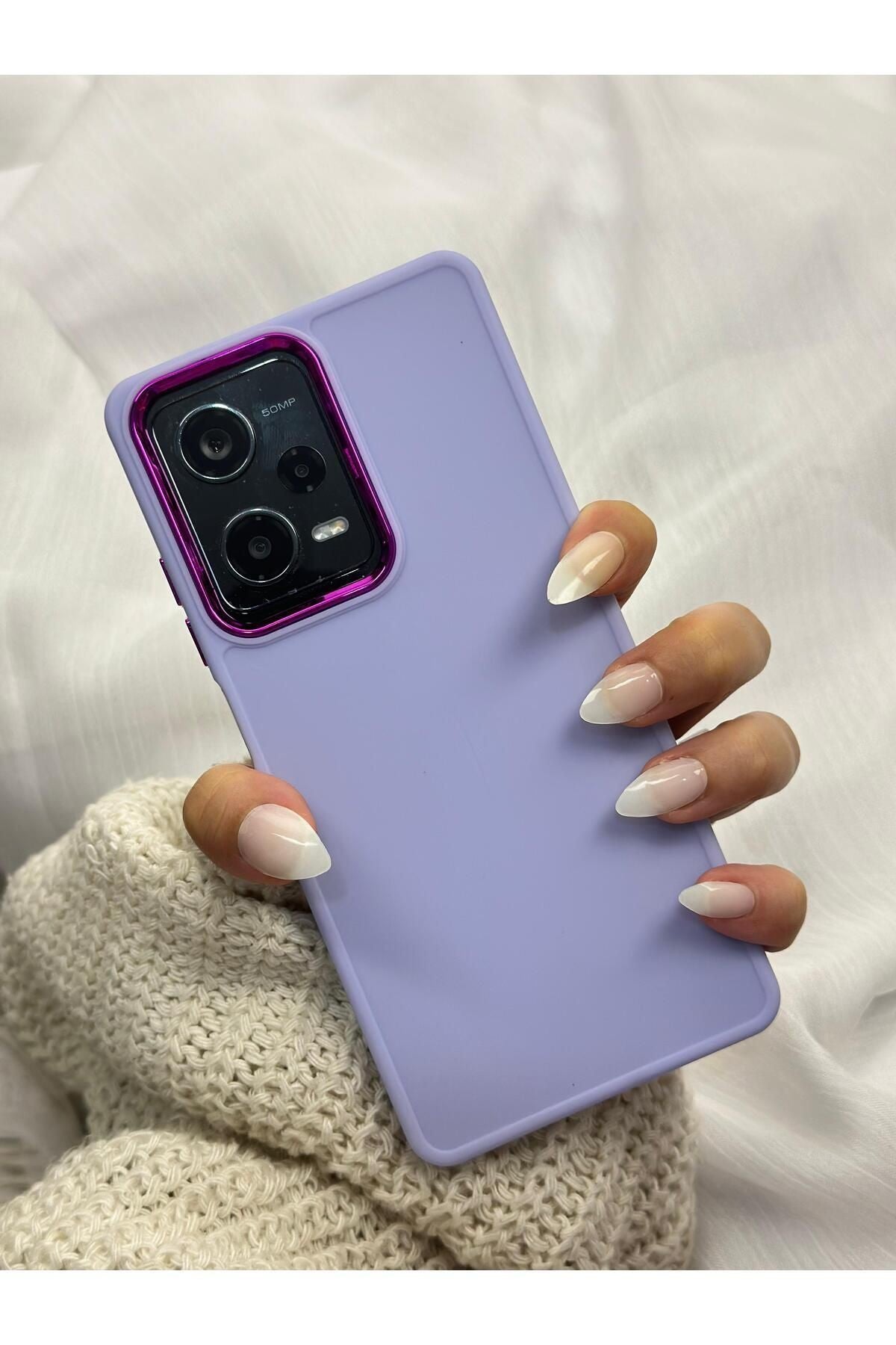 Xiaomi Redmi Note 12 Pro 5g Parlak Metal Detaylı Pastel Silikon Lansman Ruby Kılıf