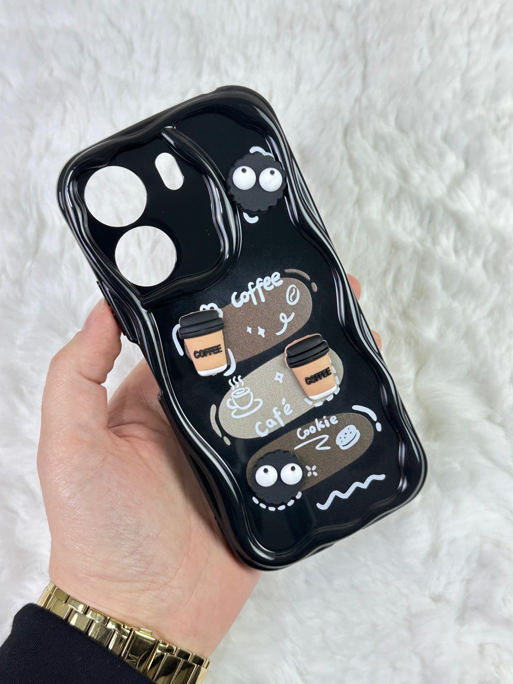 Xiaomi Redmi 13C Kurabiye Desenli 3 Boyutlu Şirin Parlak Tasarım Cookie Kılıf