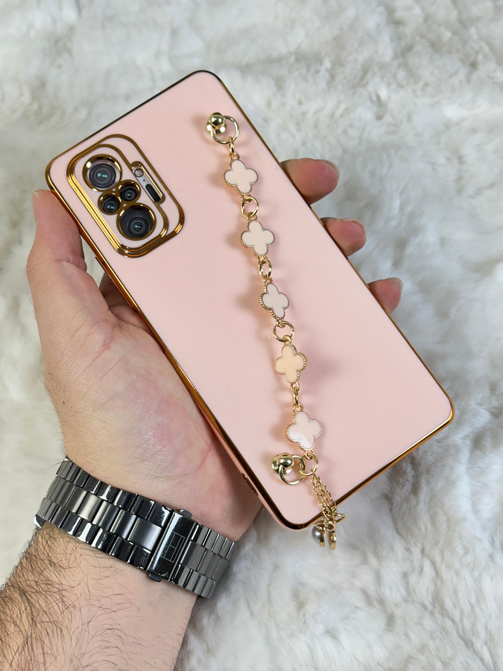 Xiaomi Redmi Note 10 Pro Gold Kenarlı Parlak Kamera Korumalı Elçek Kılıf