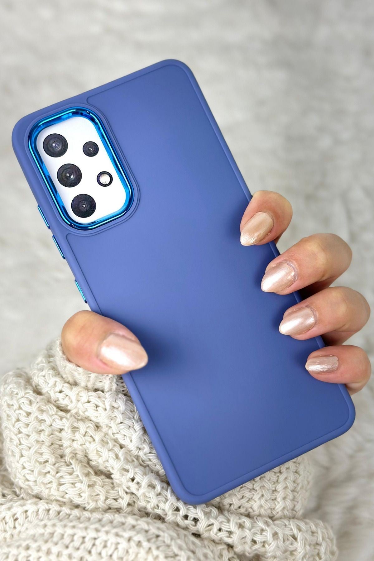 Samsung A32 4g Parlak Metal Detaylı Tuşu Kolay Basmalı Lansman Pastel Silikon Ruby Kılıf