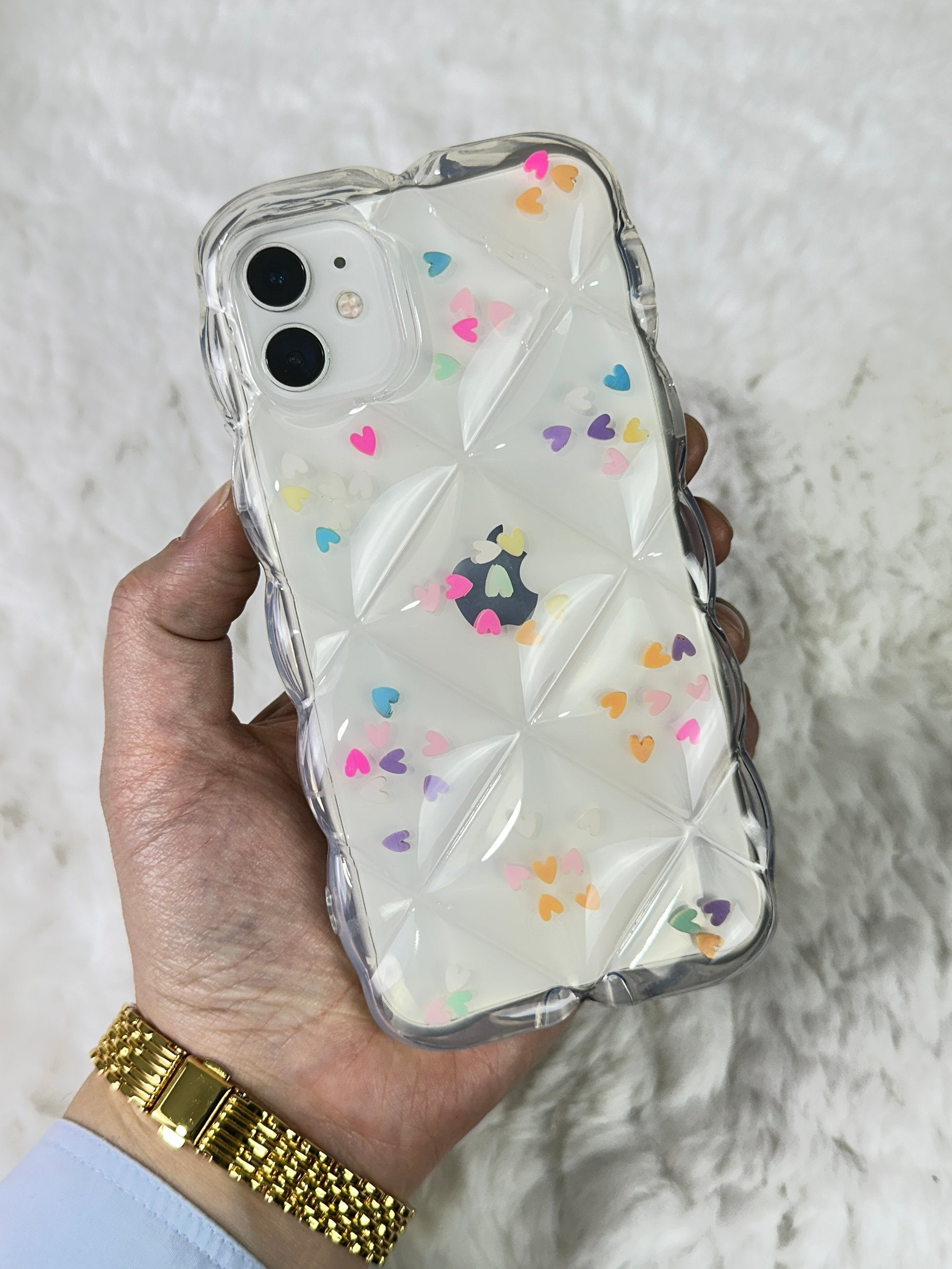 iPhone 11 Darbe Emici Özellikli Çiçekli Kalpli Figürlü Angel Kılıf