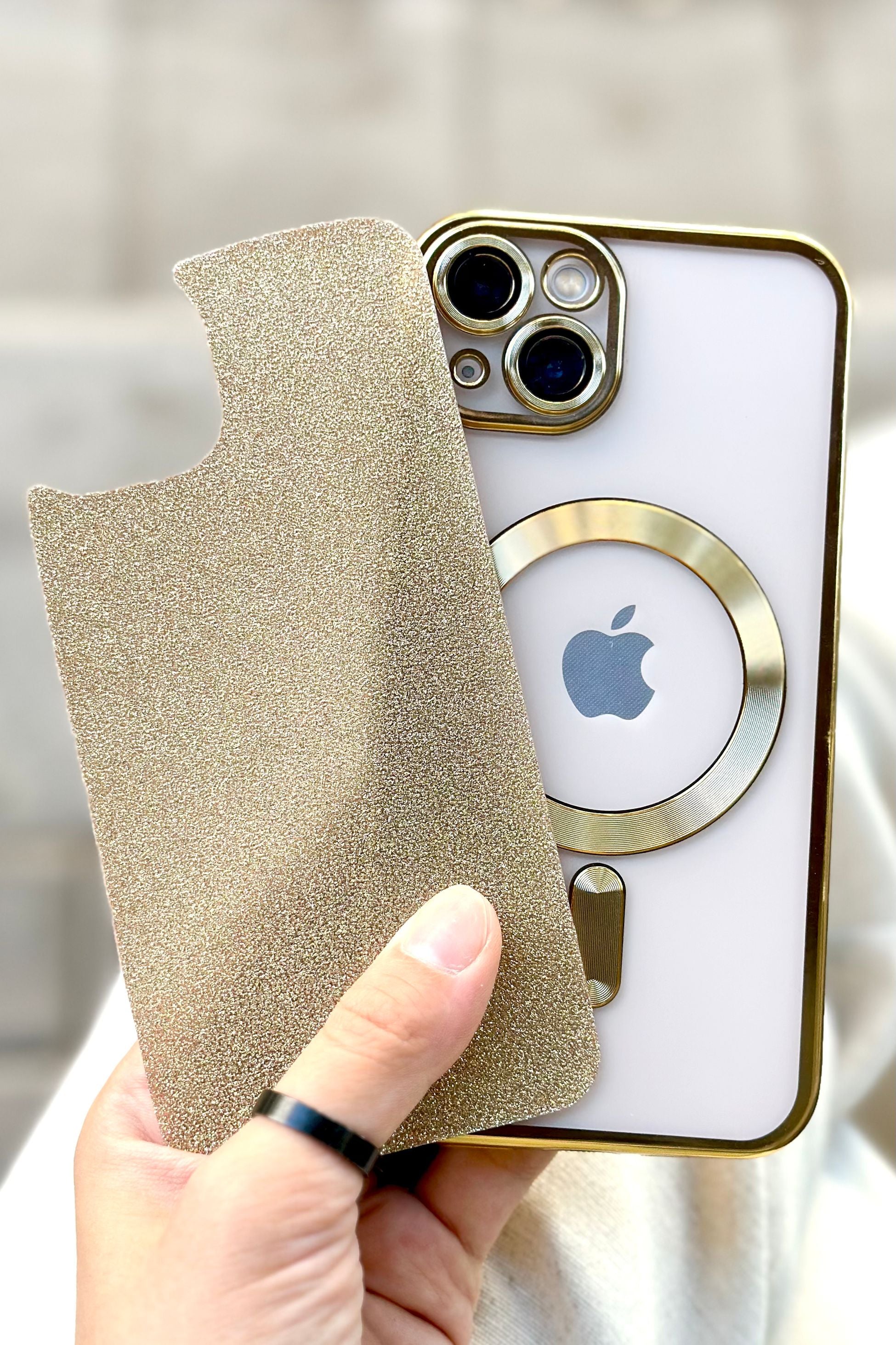 iPhone 13 Magsafe Özellikli Simli Kamera Korumalı Shimmer Kılıfı