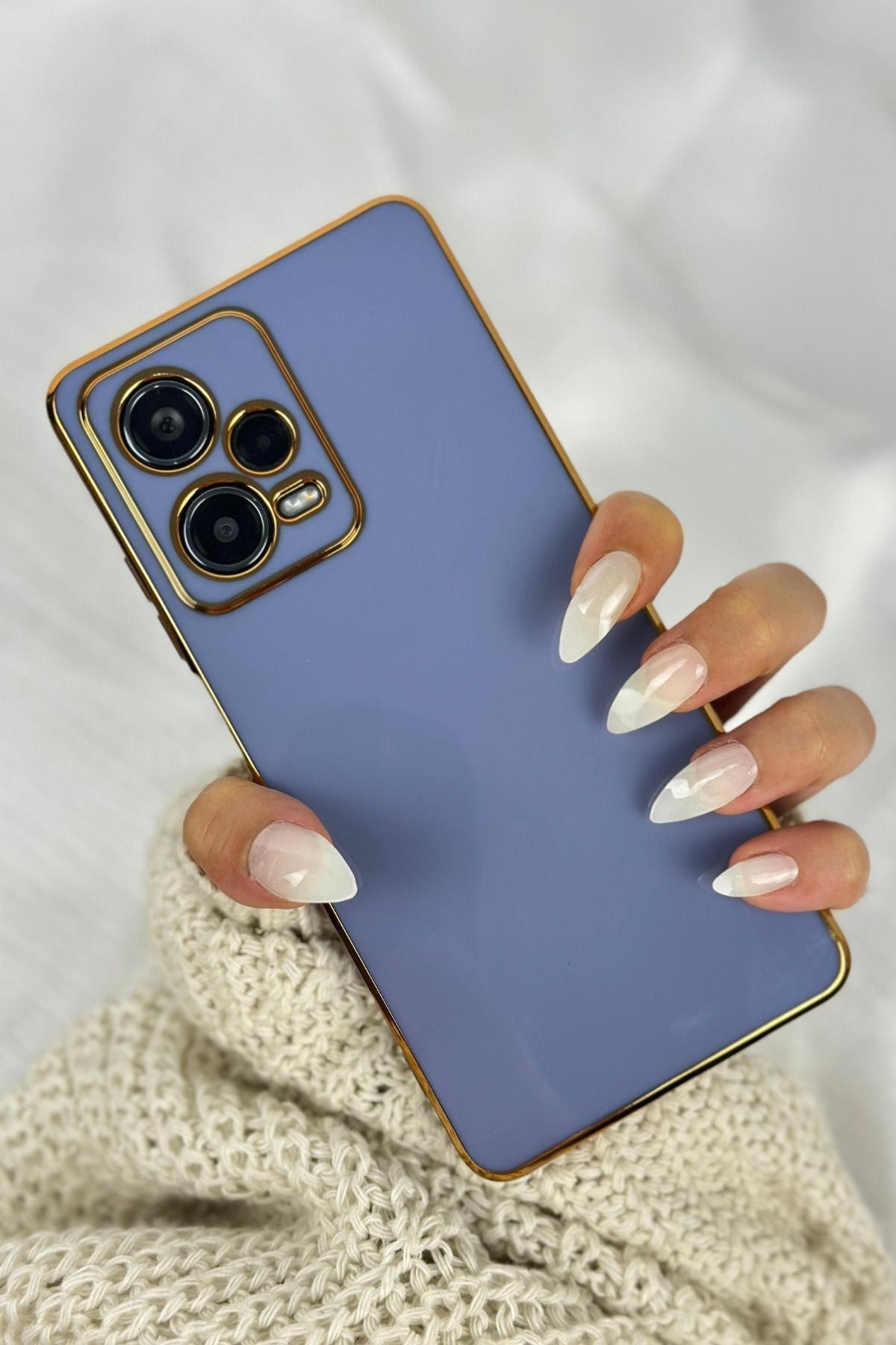 Xiaomi Redmi Note 12 Pro 5G Gold Kenarlı Parlak Kamera Korumalı Bark Kılıf