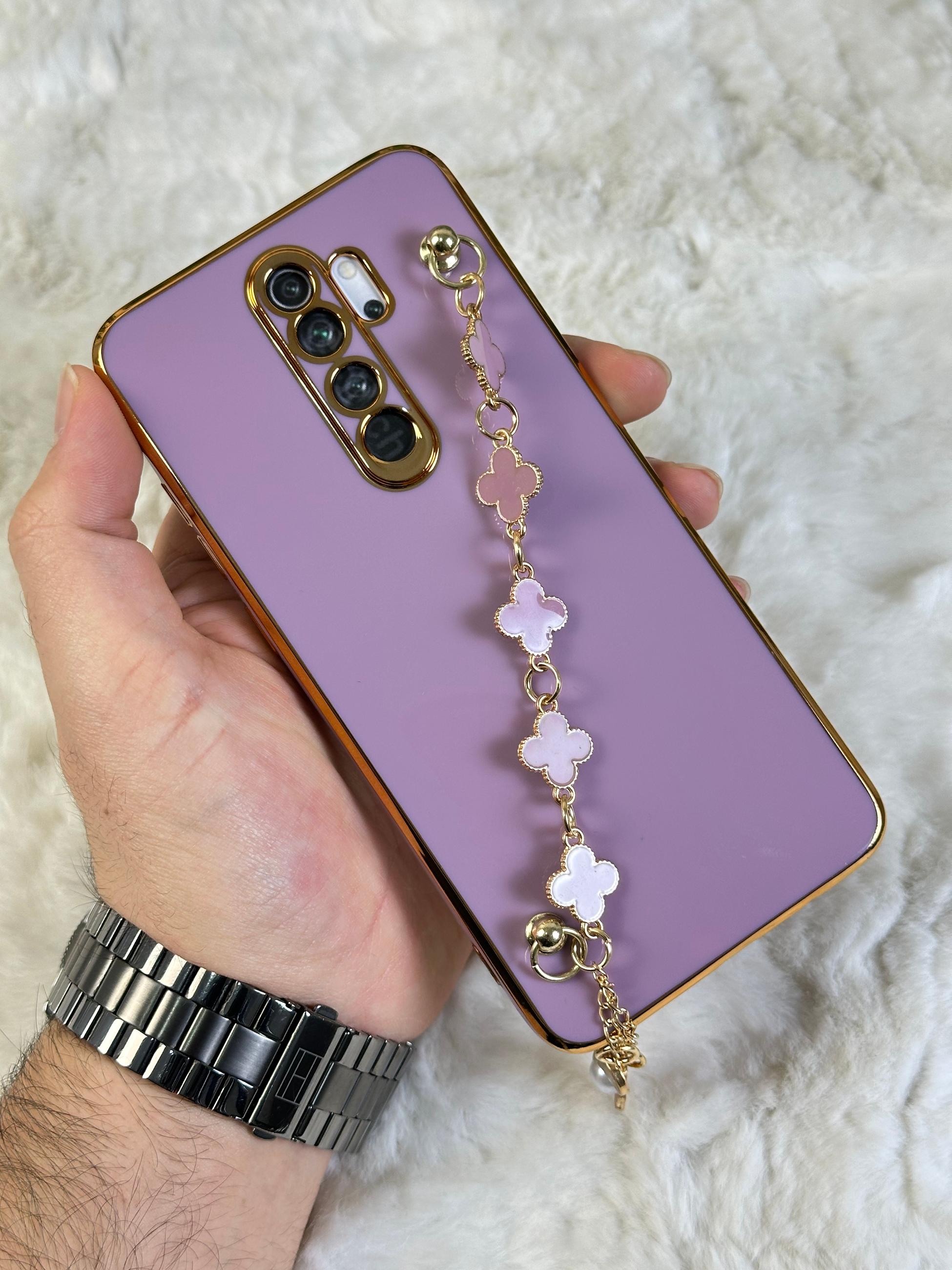 Xiaomi Redmi Note 8 Pro Gold Kenarlı Parlak Kamera Korumalı Elçek Kılıf