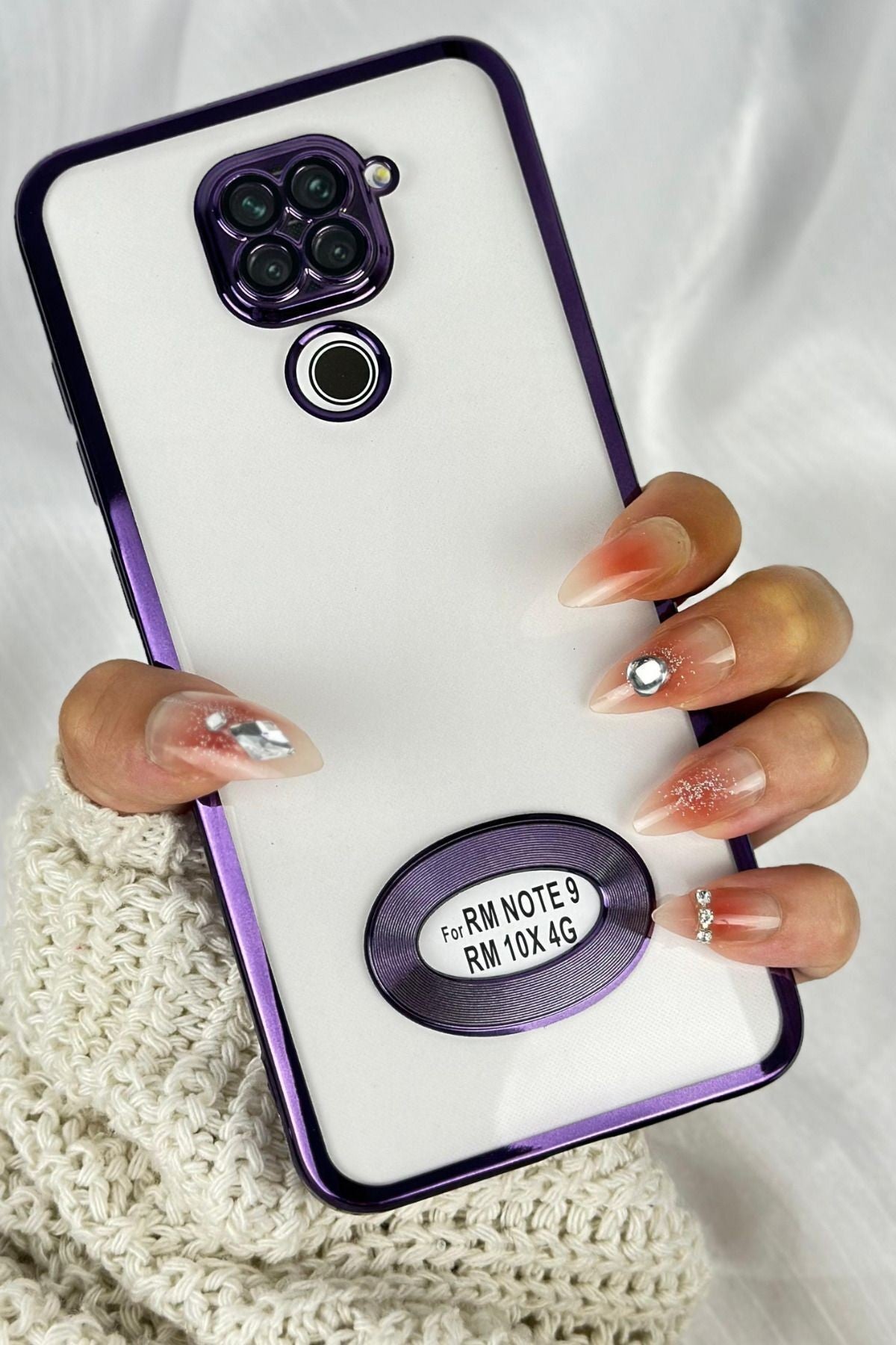 Xiaomi Redmi Note 9 4g Logo Detaylı Kenarları Renkli Kamera Korumalı Luxury MegaVip Kılıf