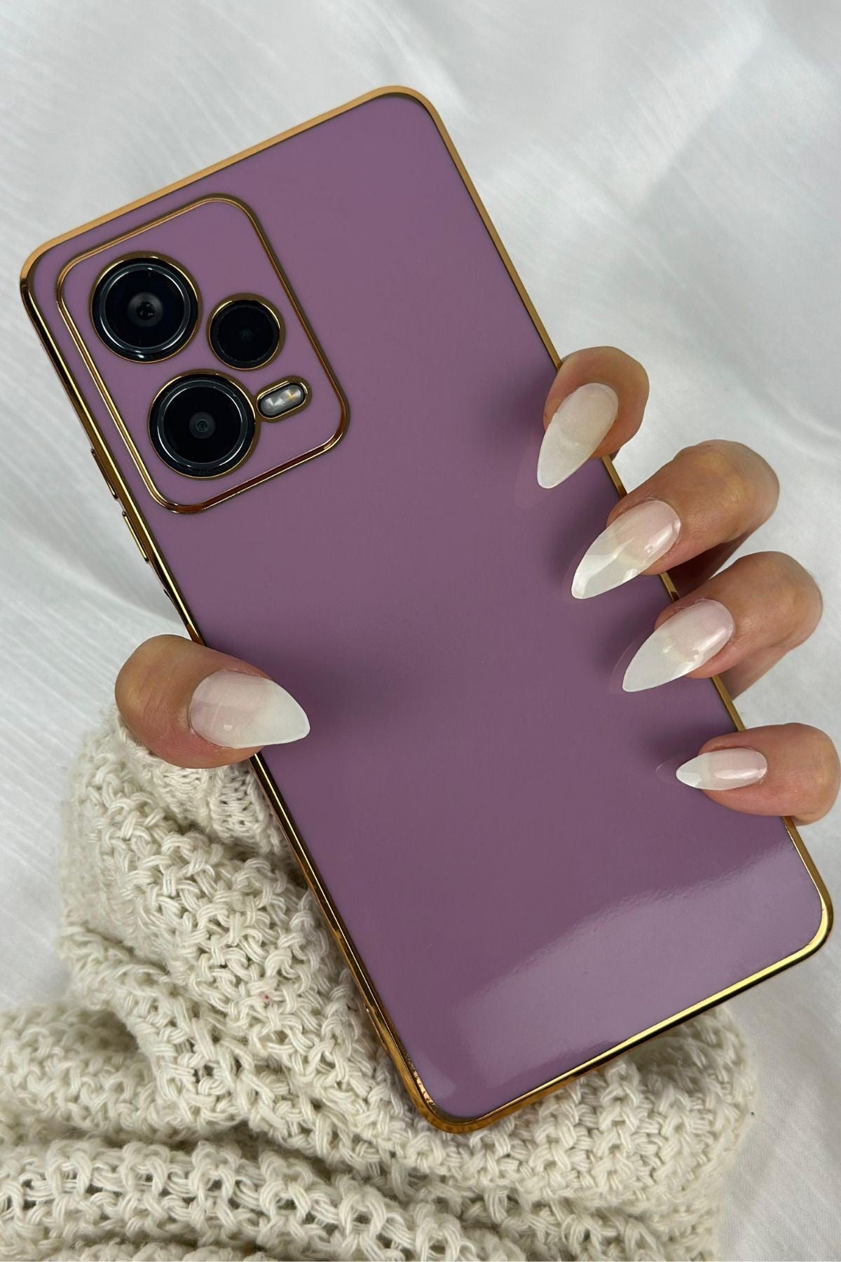 Xiaomi Redmi Note 12 Pro 5G Gold Kenarlı Parlak Kamera Korumalı Bark Kılıf