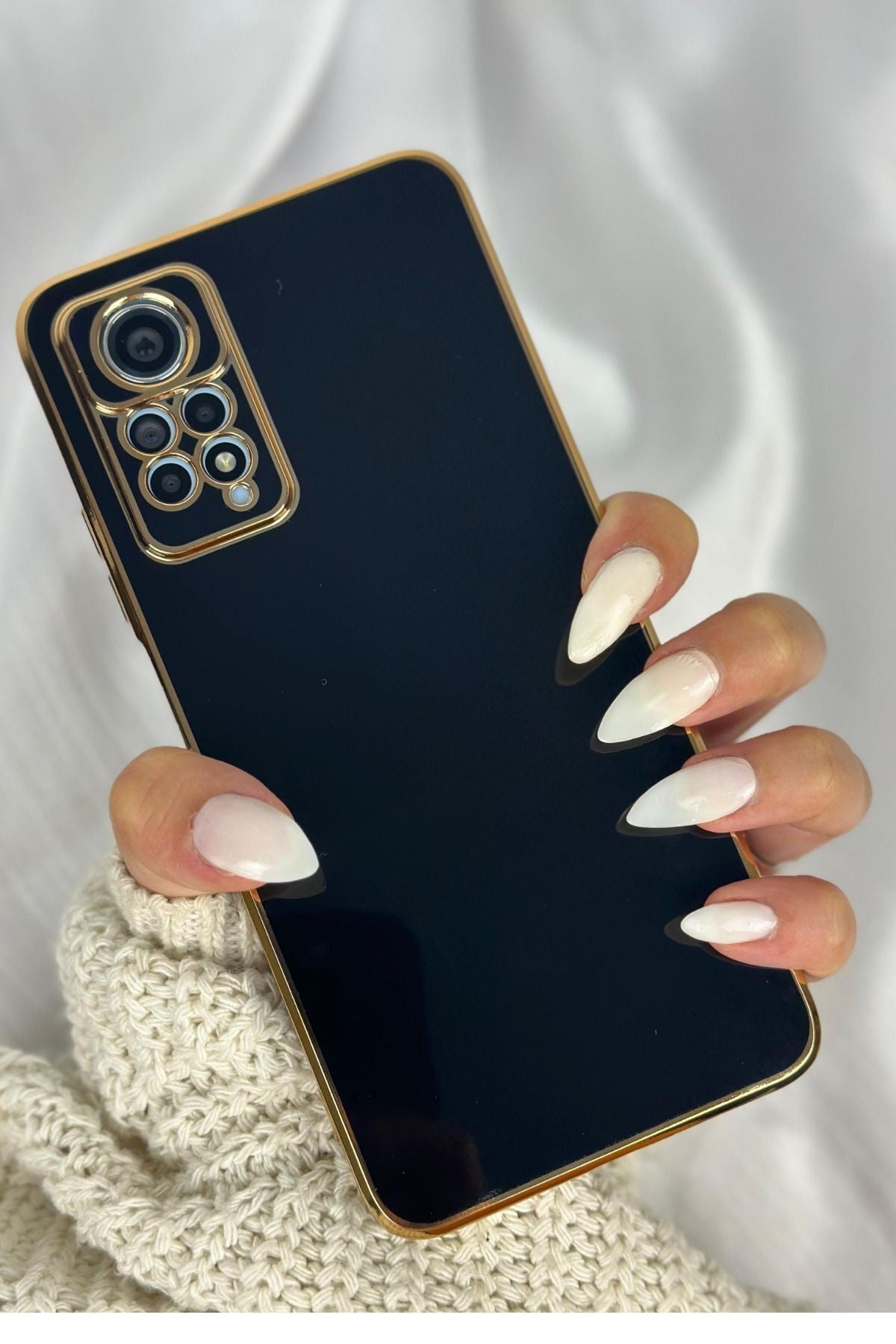 Xiaomi Redmi Note 11 Pro Ve Redmi Note 12 Pro (4G) Uyumlu Gold Kamera Korumalı Kenarlı Parlak Bark