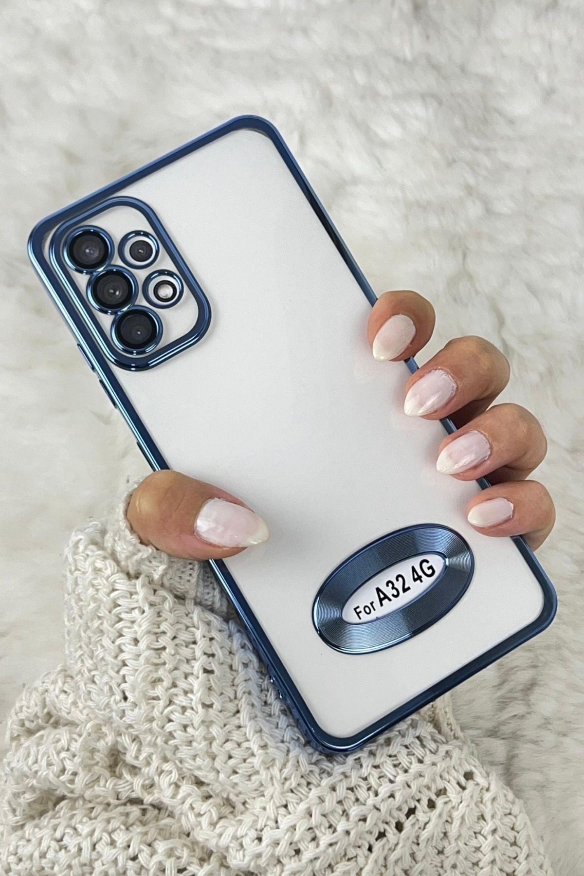 Samsung A32 4g Kılıf Logo Detaylı Kenarları Renkli Kamera Korumalı Luxury Megavip Kılıf