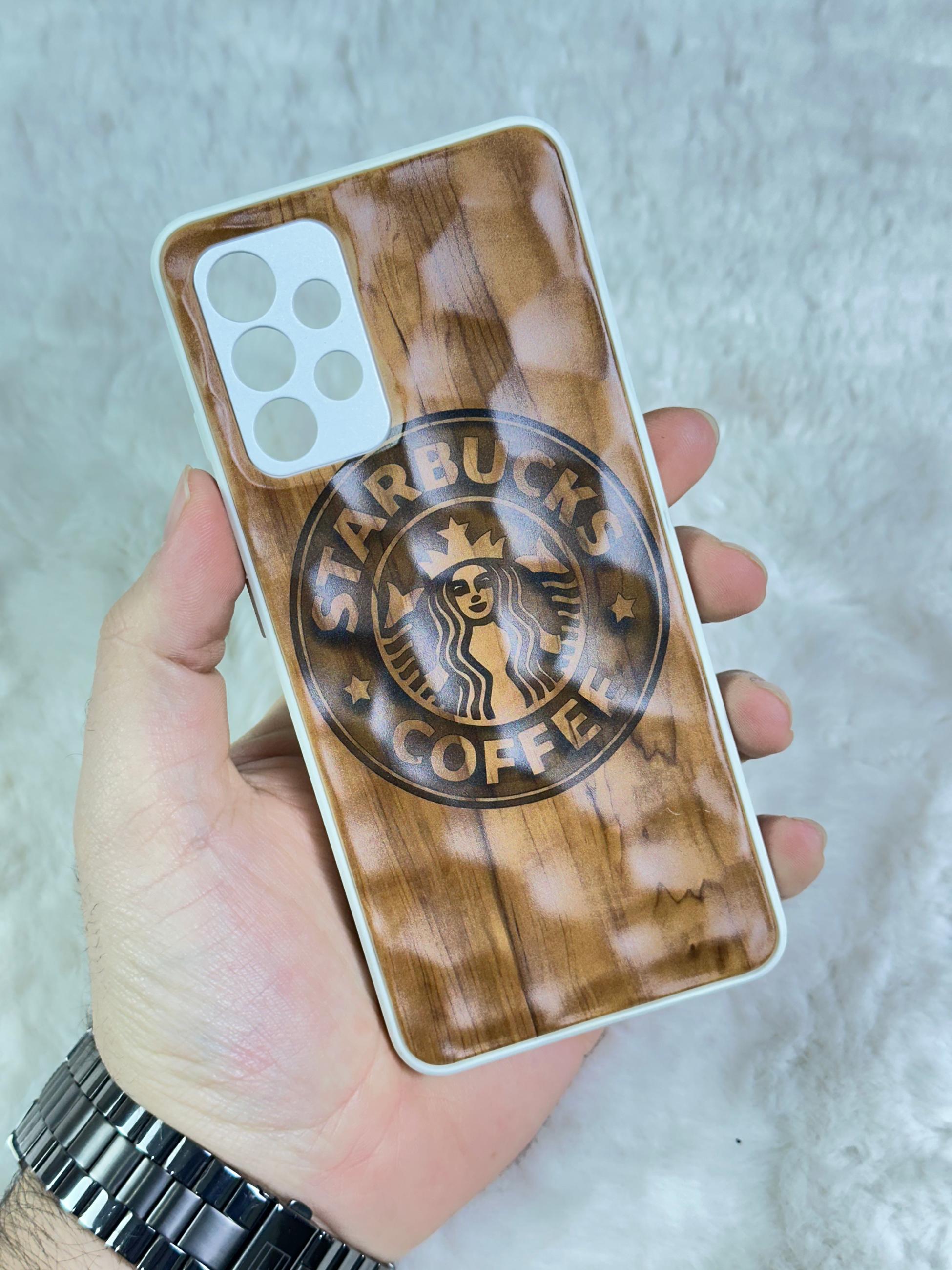 Samsung Galaxy A32 Arkası Sert Kapaklı Yanları Silikonlu Starbucks-Nike Kılıf