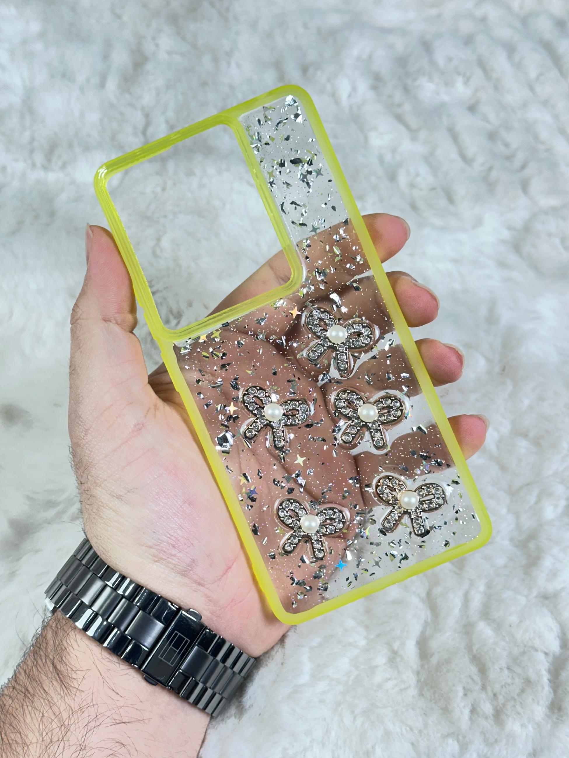 Xiaomi Redmi Note 13 Pro 4G Şeffaf Parlak Taşlı Glitter Kılıf