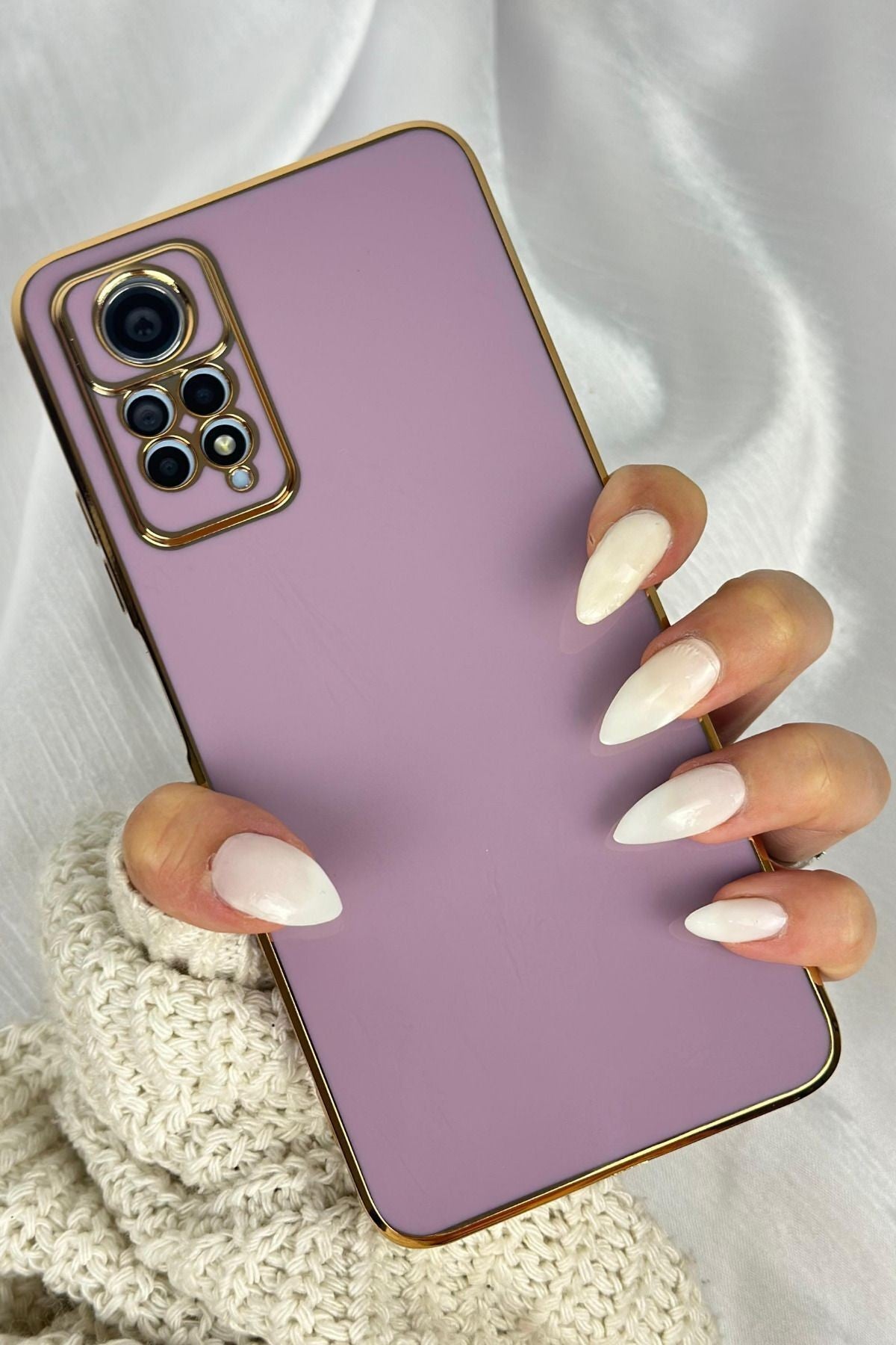 Xiaomi Redmi Note 11 Pro Ve Redmi Note 12 Pro (4G) Uyumlu Gold Kamera Korumalı Kenarlı Parlak Bark