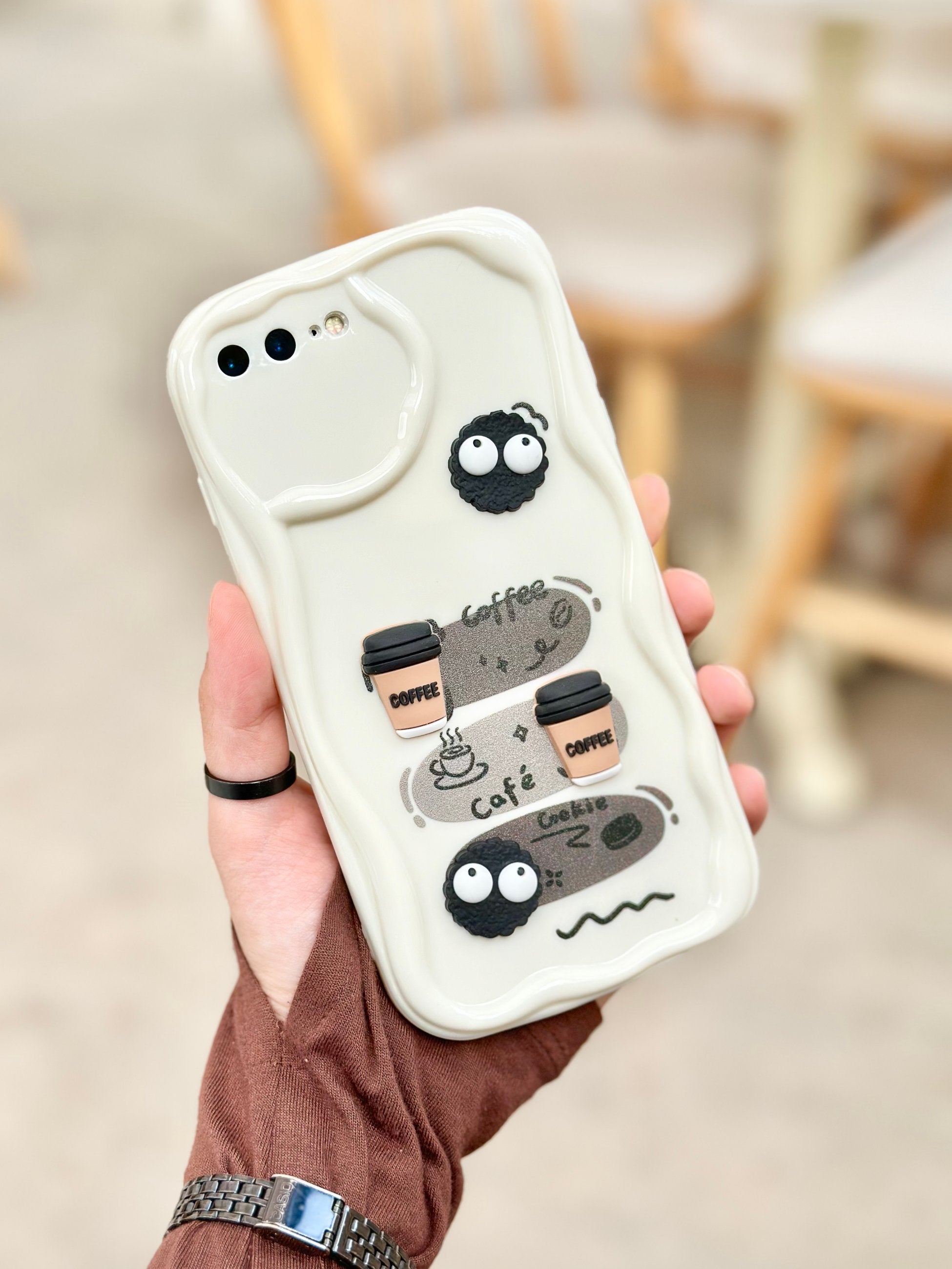 iPhone 8 Plus Kurabiye Desenli 3 Boyutlu Şirin Parlak Tasarım Cookie Kılıf