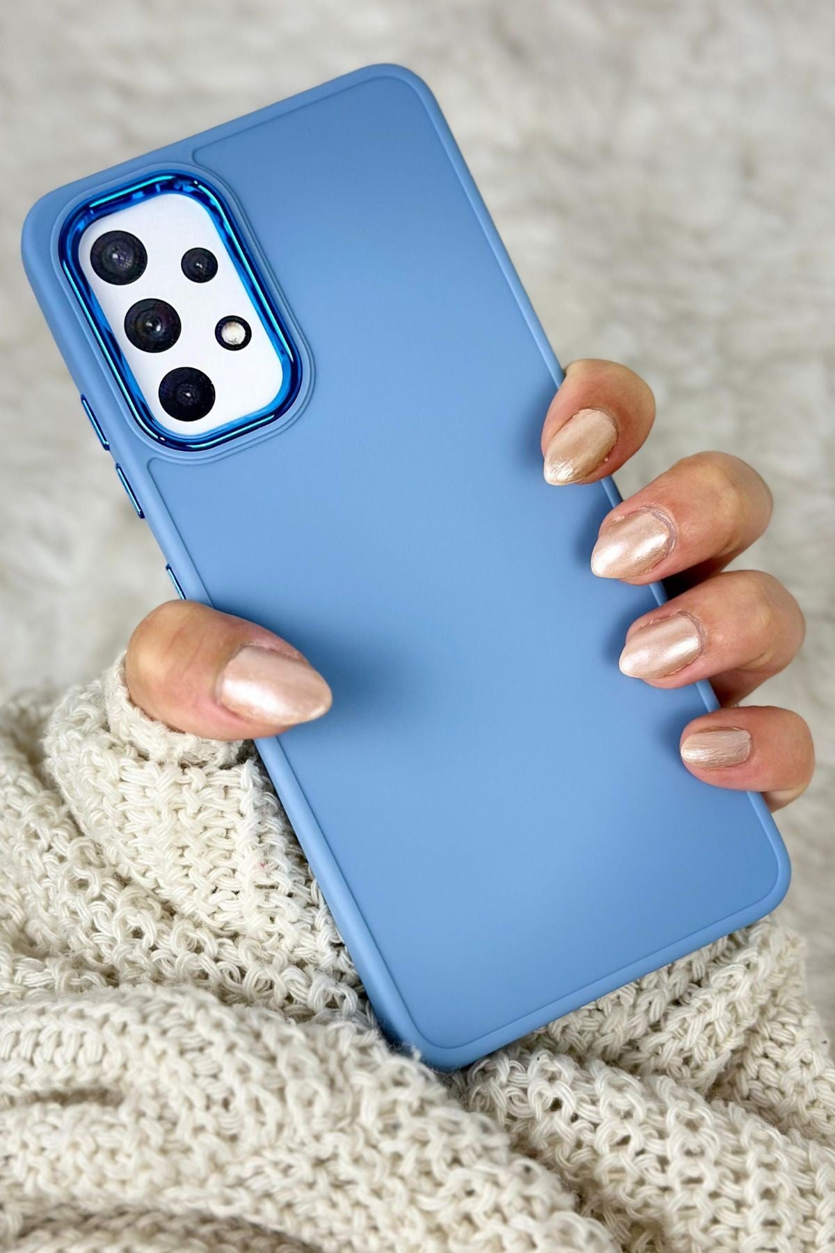 Samsung A32 4g Parlak Metal Detaylı Tuşu Kolay Basmalı Lansman Pastel Silikon Ruby Kılıf