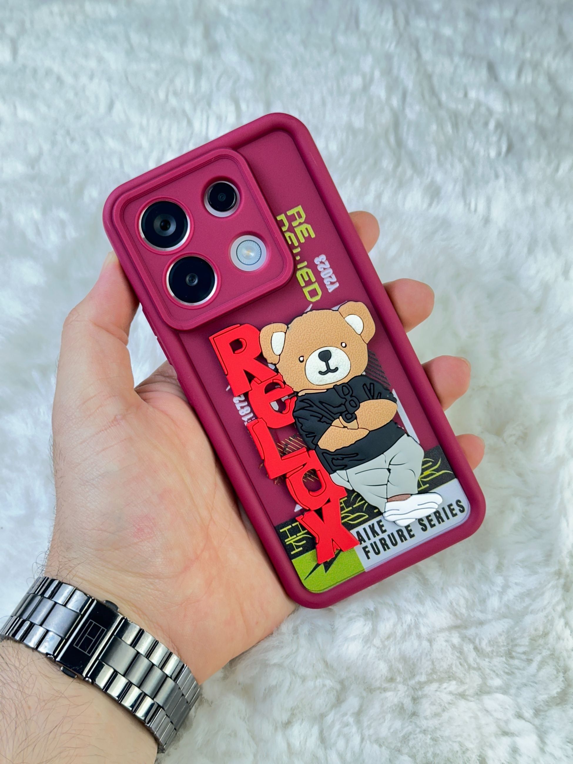 Xiaomi Redmi Note 13 Pro 4G Sert Silikonlu Lansman Ayıcıklı kılıf