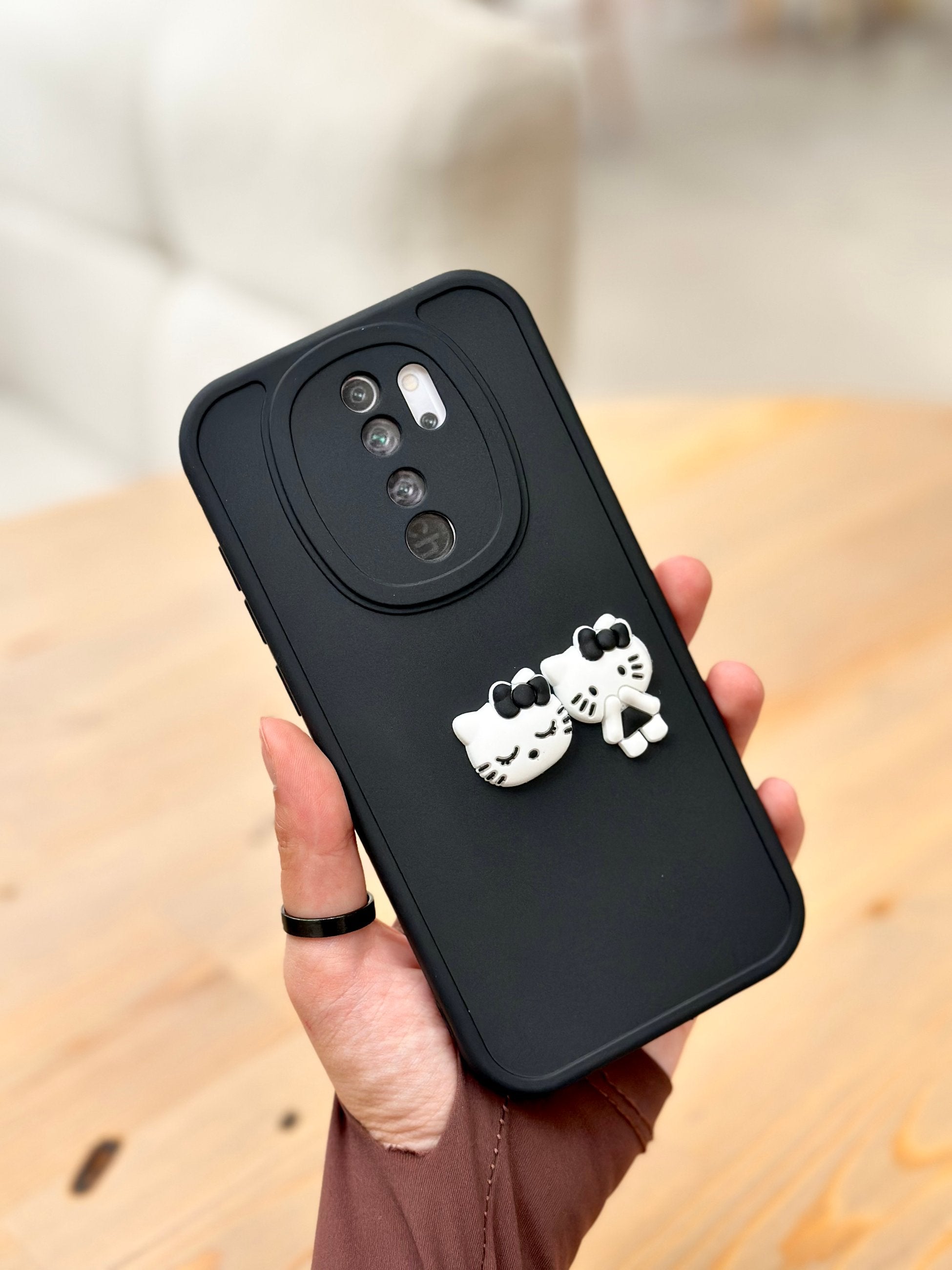 Xiaomi Redmi Note 8 Pro Ayıcık Desenli Sevimli 3 Boyutlu Tatlı Şirin Kamera Korumalı Silikon Shape Kılıf