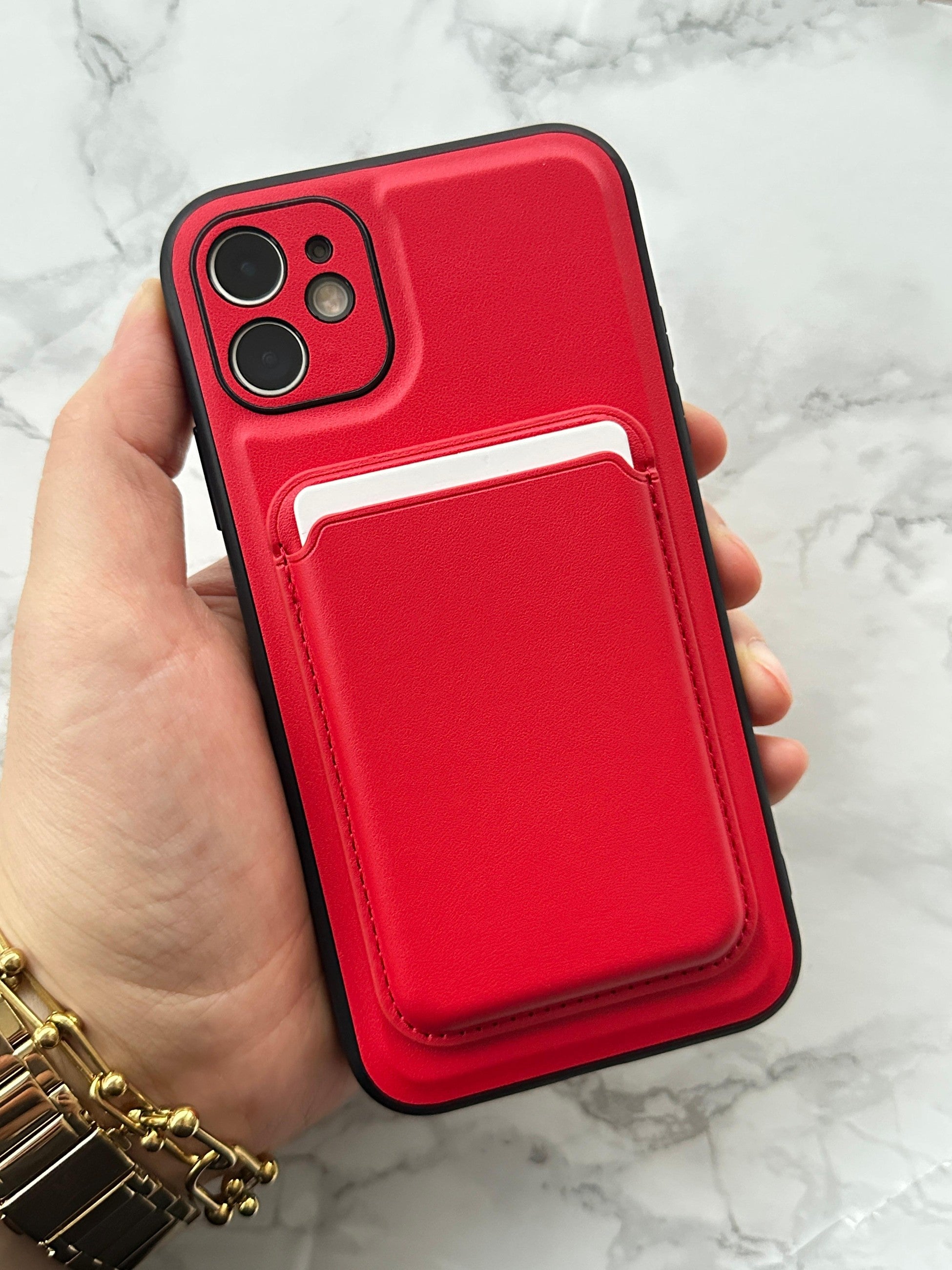 iPhone 11 Deri Magnetik Kartlıklı Kamera Korumalı Kartlıklı Kılıf