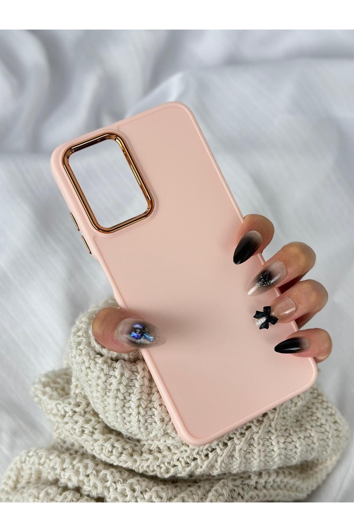 Xiaomi Redmi 10 Parlak Metal Detaylı Tuşu Kolay Basmalı Lansman Pastel Silikon Ruby Kılıf