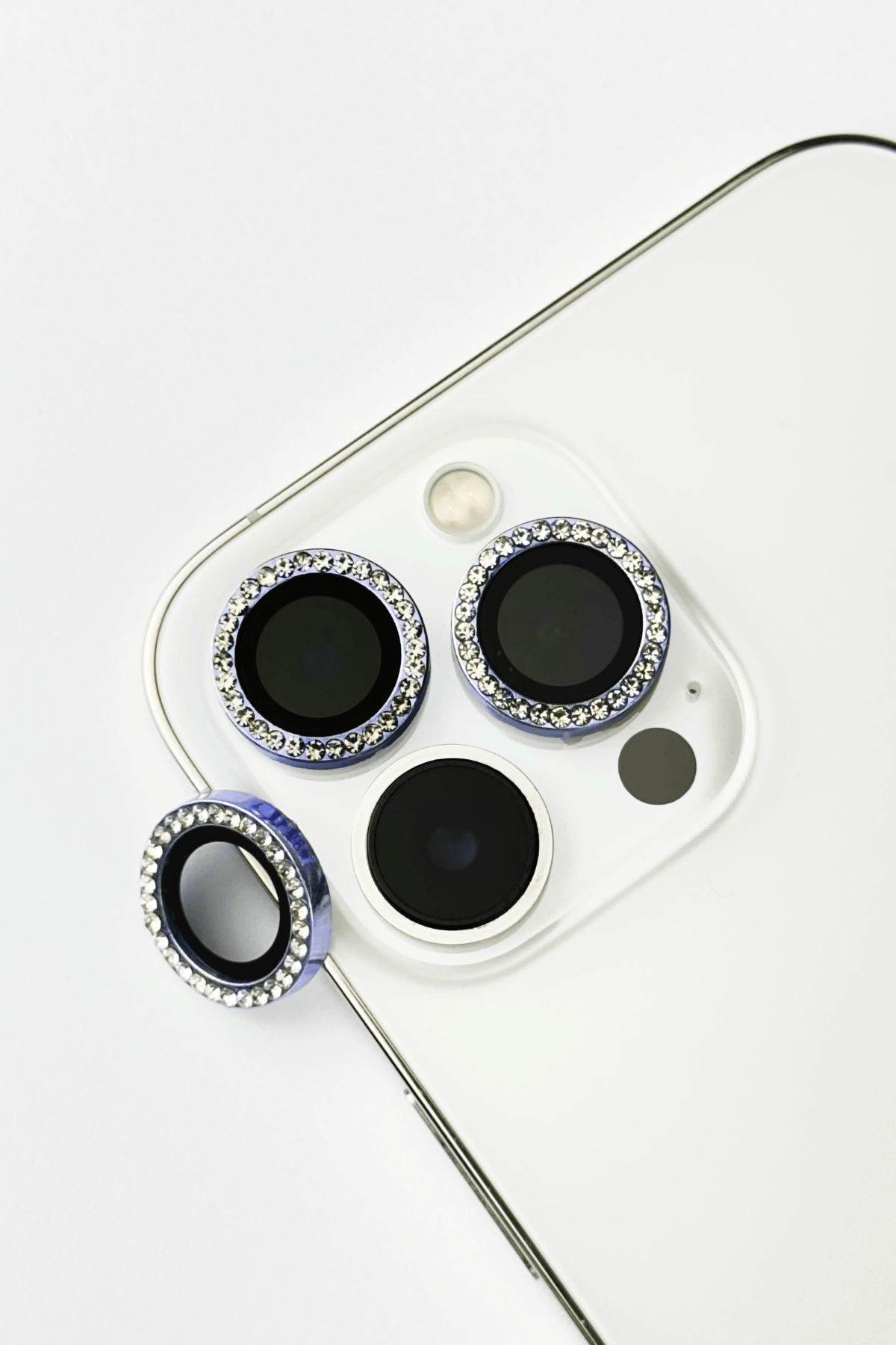 iPhone 14 Pro Max ve 14 Pro Uyumlu Swarovski Taşlı Kamera Lens Koruyucu