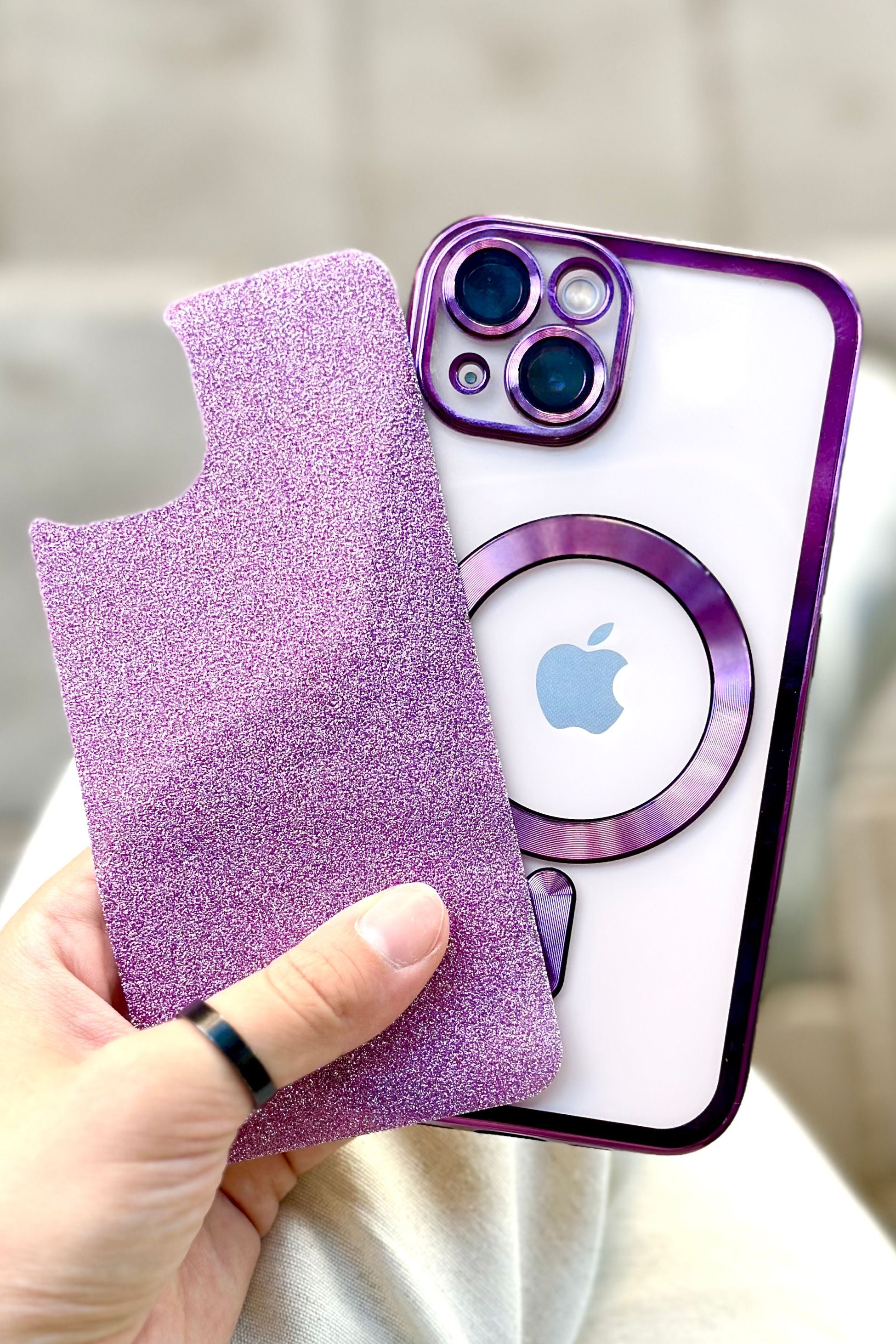 iPhone 14 Magsafe Özellikli Simli Kamera Korumalı Shimmer Kılıfı