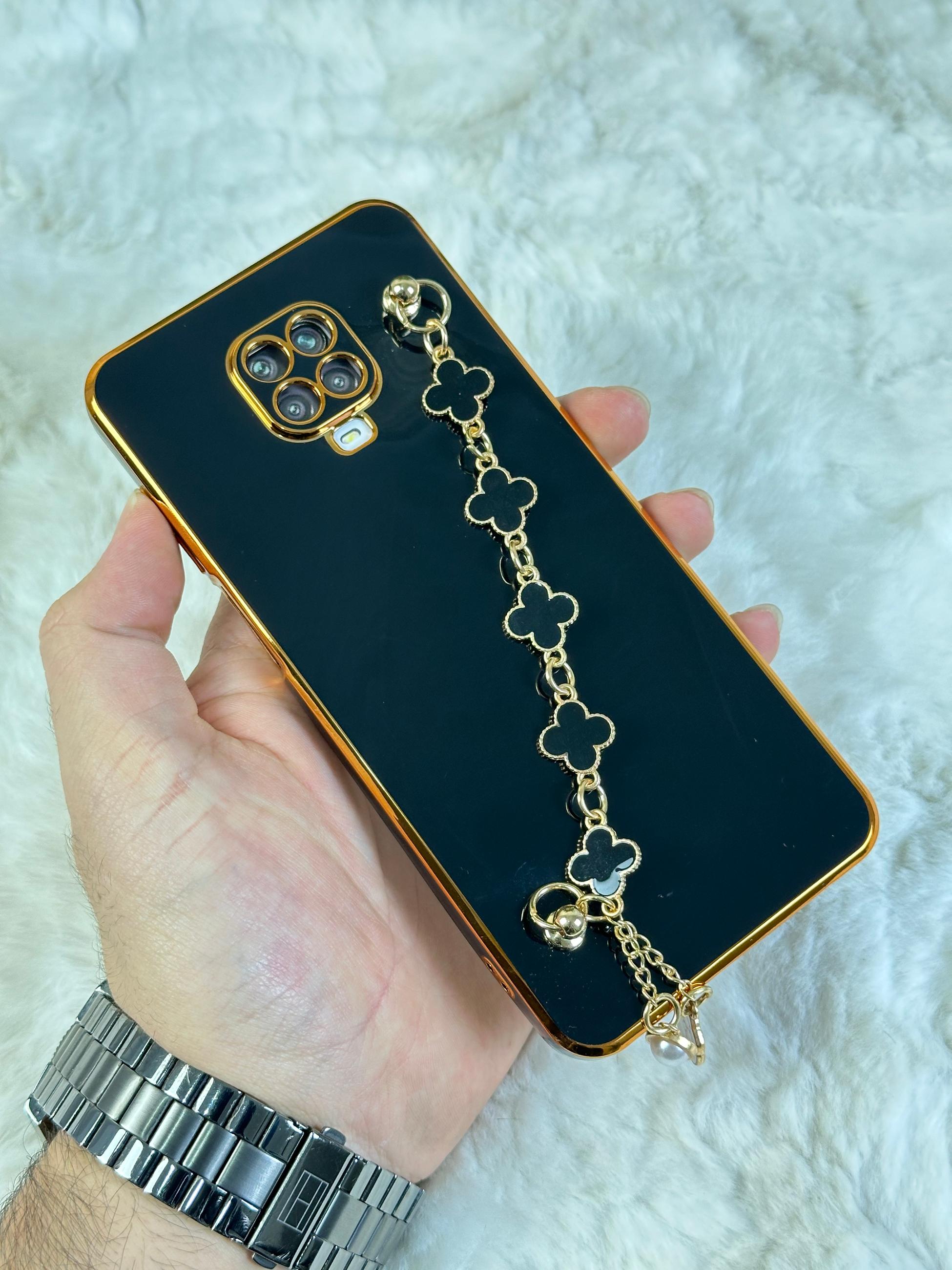 Xiaomi Redmi Note 9 Pro Gold Kenarlı Parlak Kamera Korumalı Elçek Kılıf