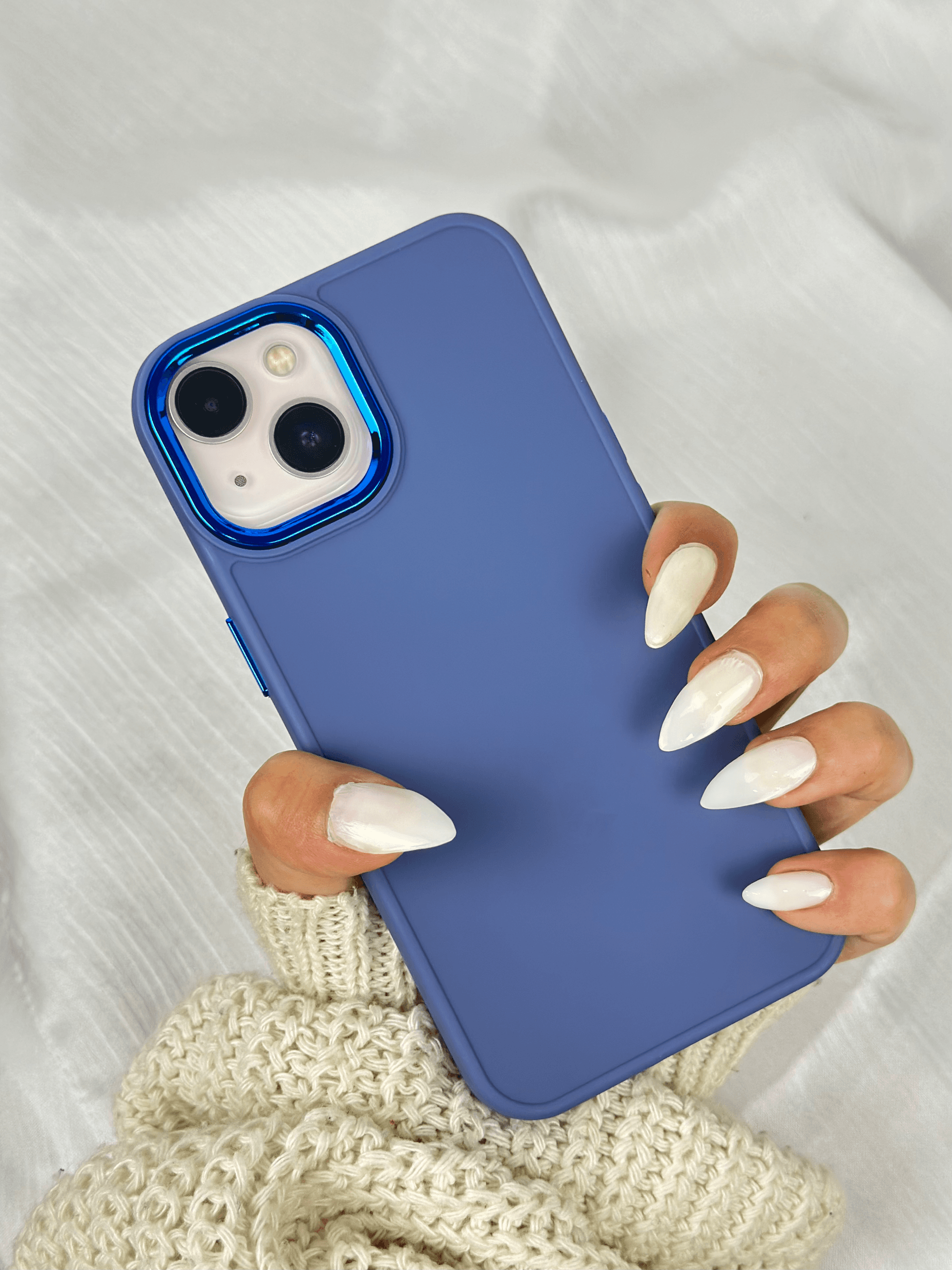 iPhone 14 Plus Kılıf Içi Kadife Parlak Detaylı Pastel Silikon Ruby Kılıf