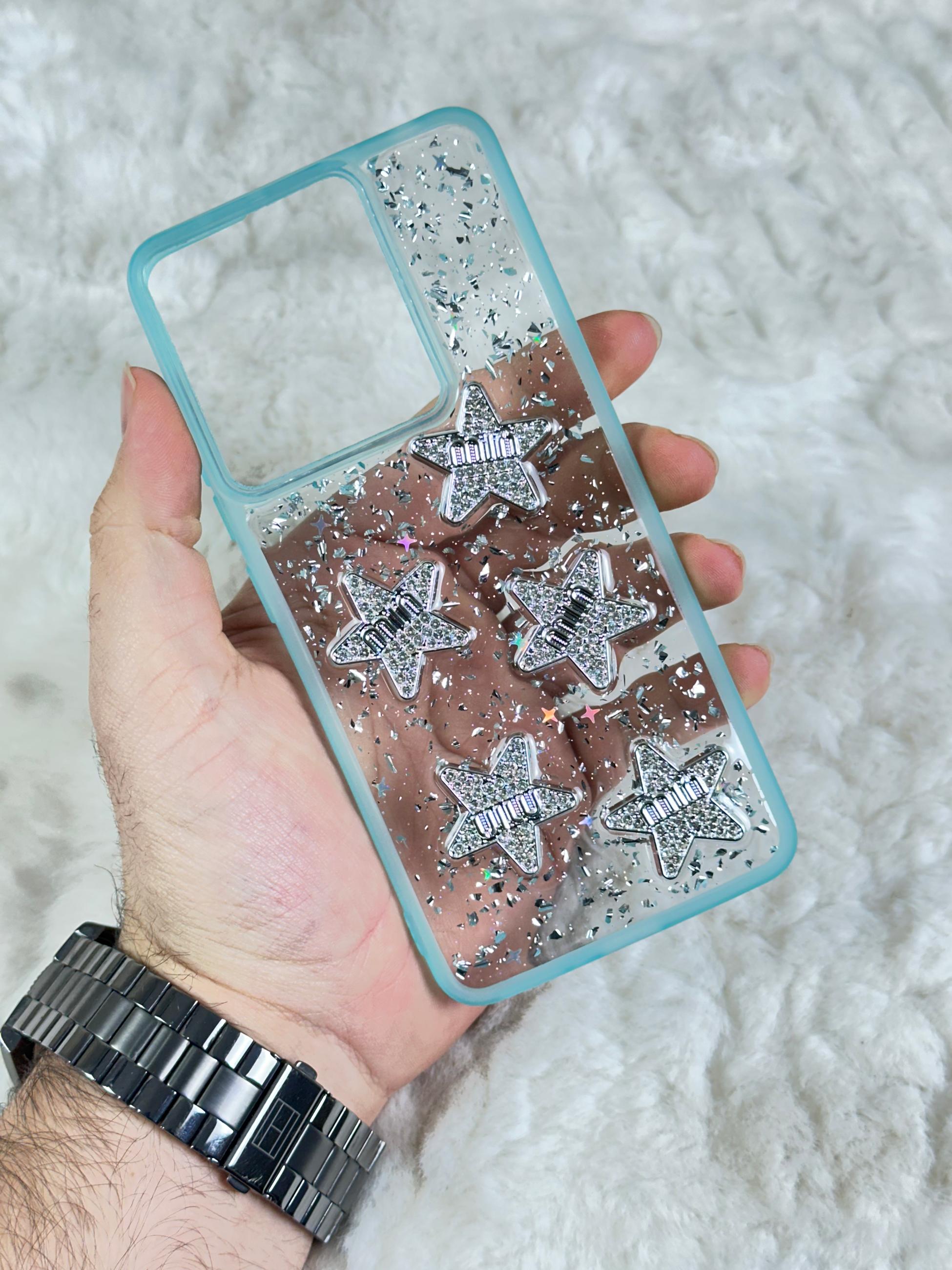 Xiaomi Redmi Note 13 4G Şeffaf Parlak Taşlı Glitter Kılıf