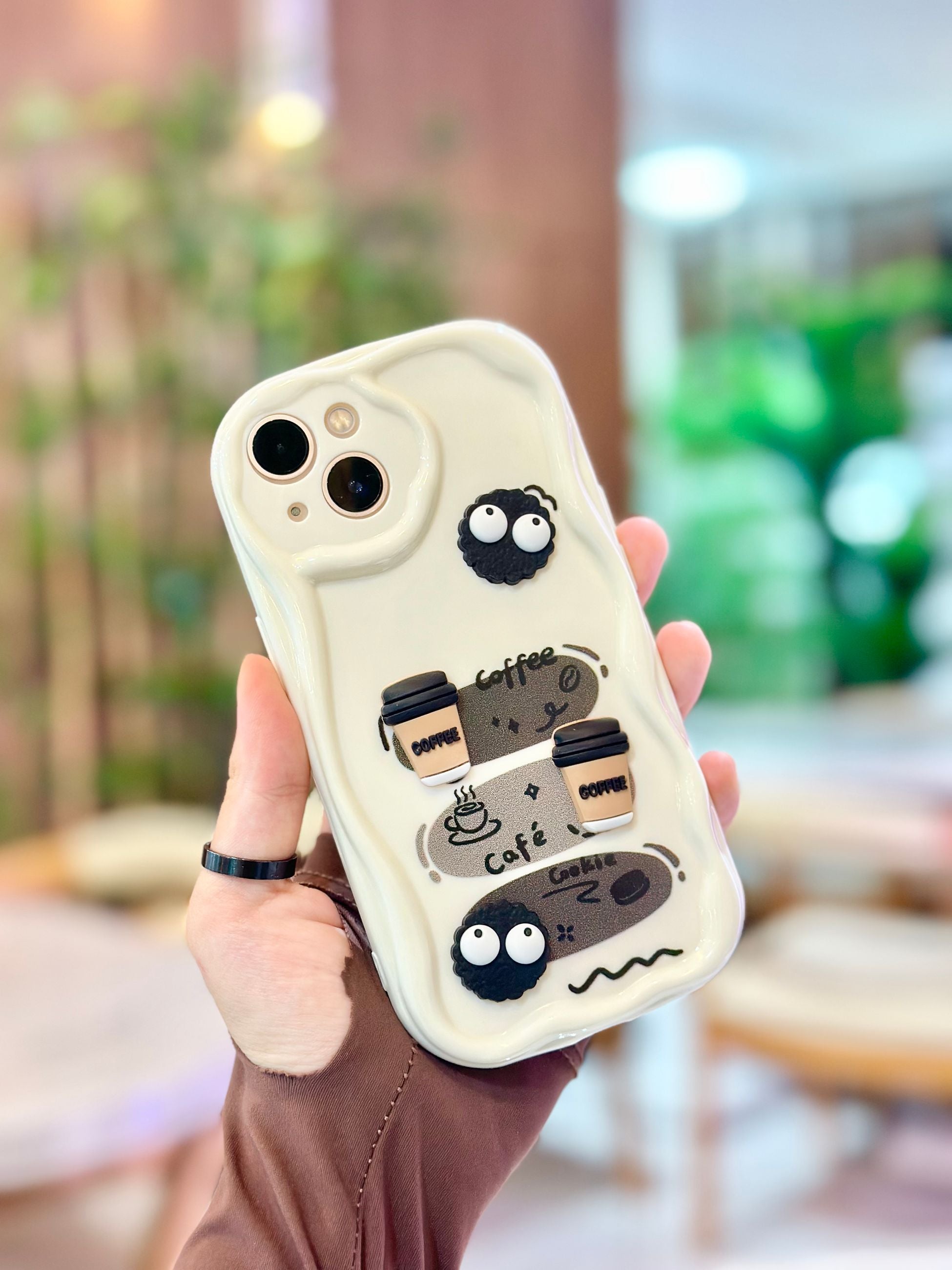 iPhone 15 Kurabiye Desenli 3 Boyutlu Şirin Parlak Tasarım Cookie Kılıf