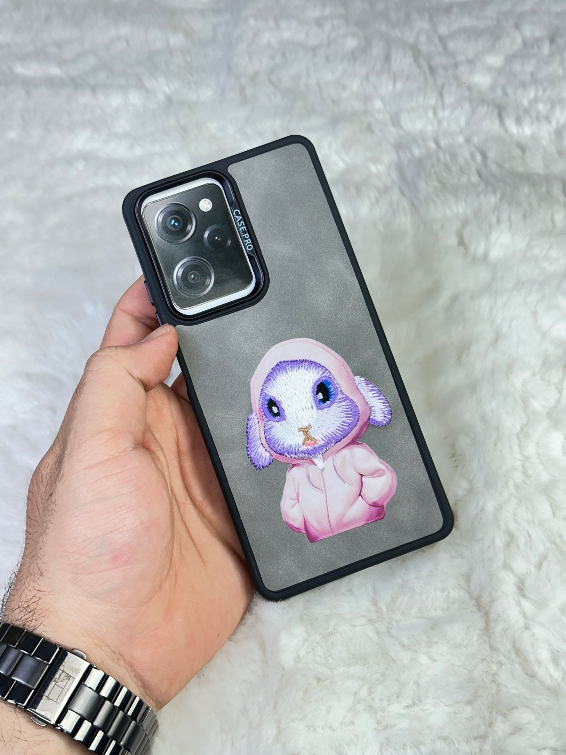 Xiaomi Redmi Note 12 Pro 5G Sert Kapaklı Tatlı Karakterli Dikişli Safari Kılıf