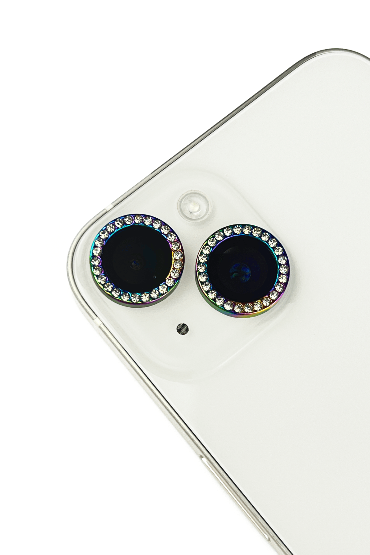 iPhone 15 ve 15 Plus Uyumlu Swarovski Taşlı Kamera Lens Koruyucu