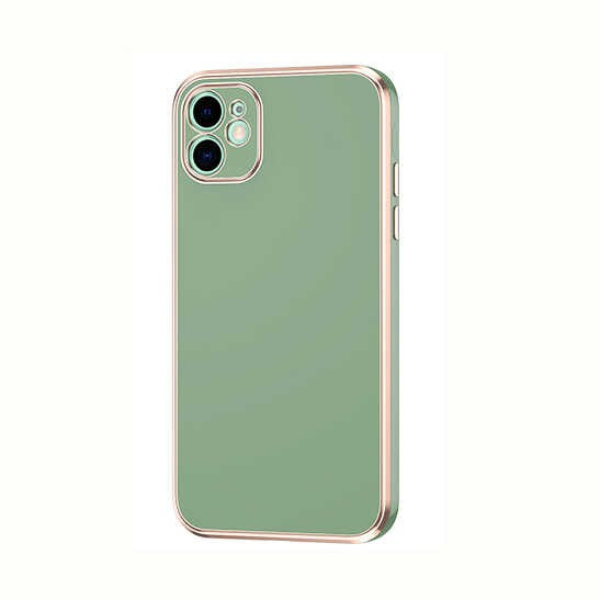 iPhone 12 Gold Kenarlı Parlak Bark Kılıf