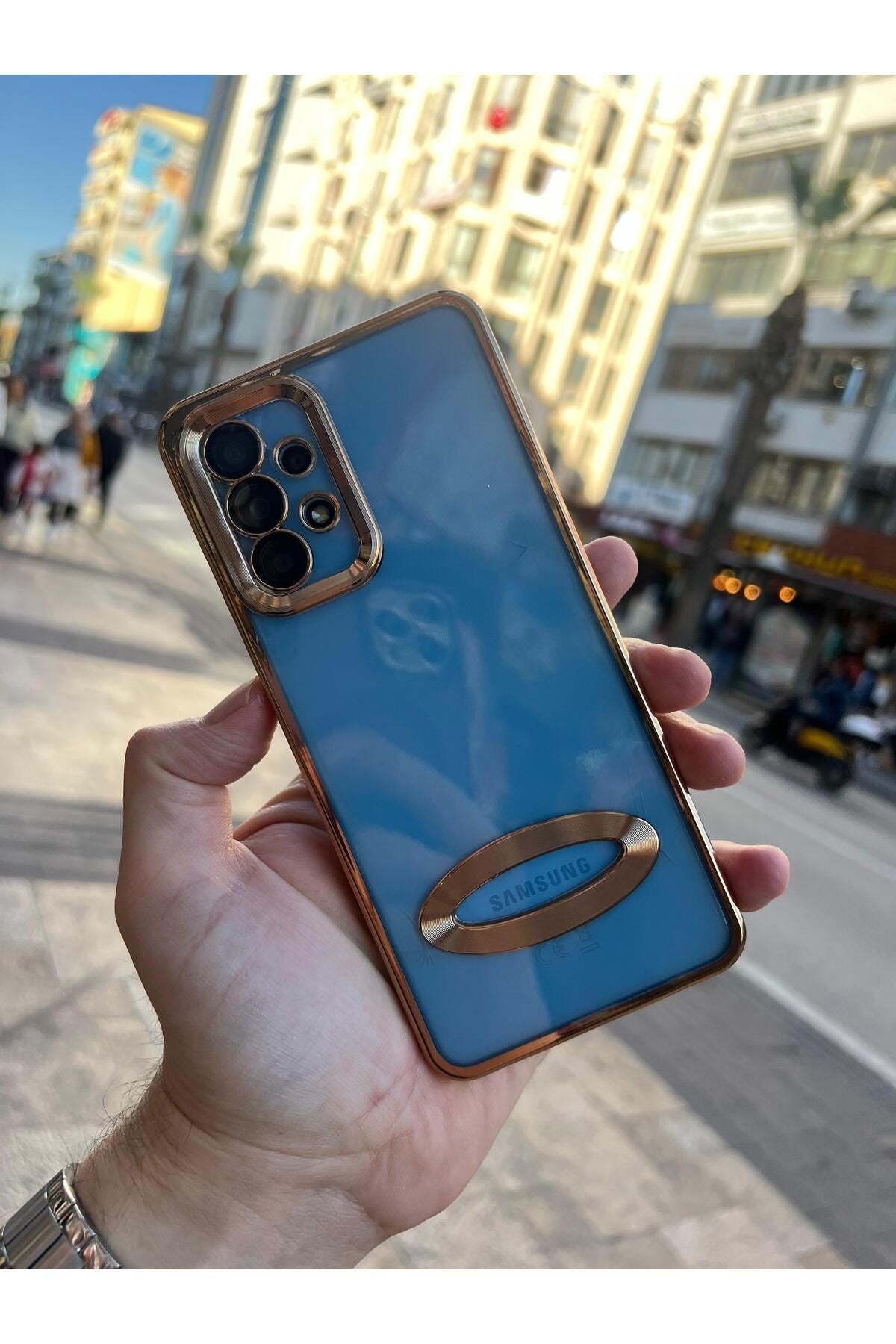 Samsung A13 4g Kılıf Logo Detaylı Kenarları Renkli Kamera Korumalı Luxury Megavip Kılıf