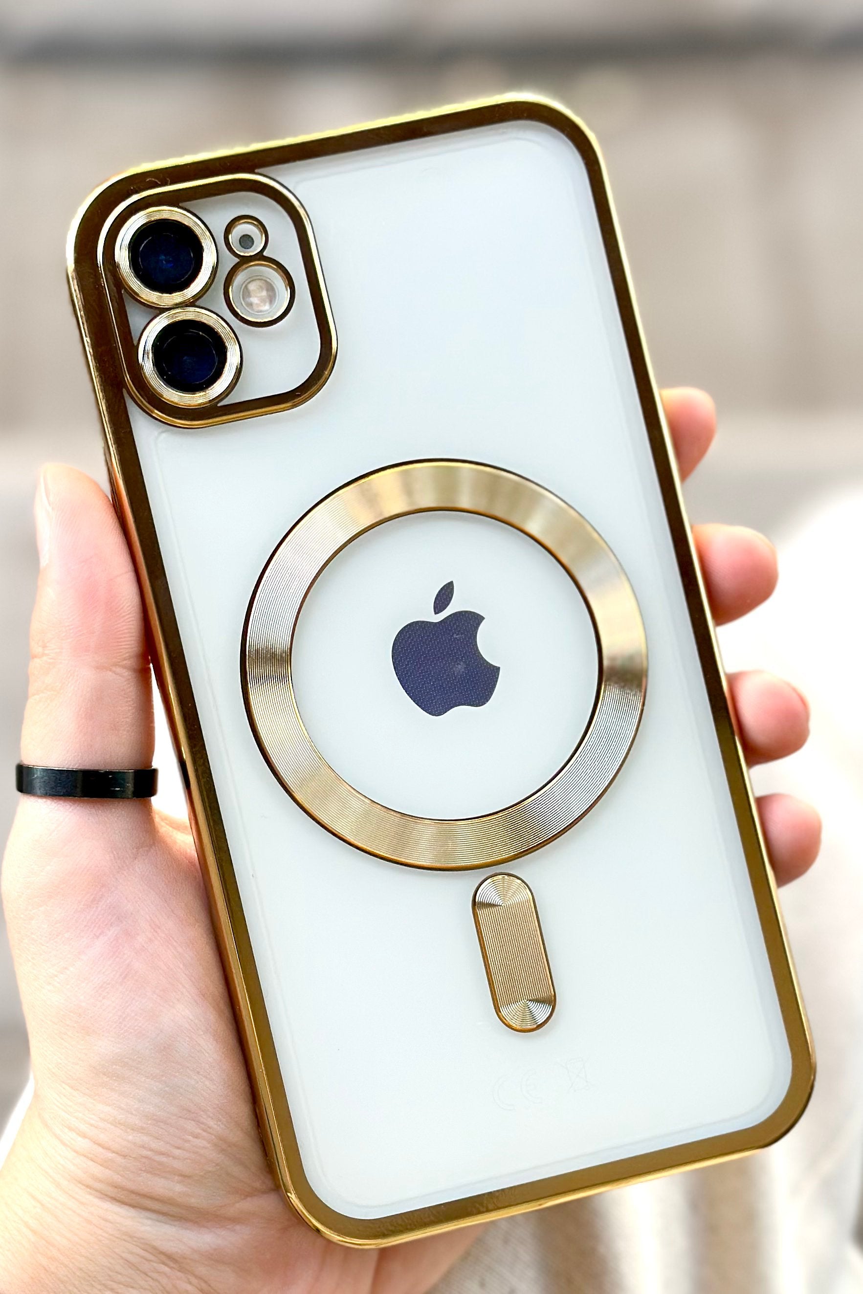 iPhone 12 Magsafe Özellikli Simli Kamera Korumalı Shimmer Kılıfı