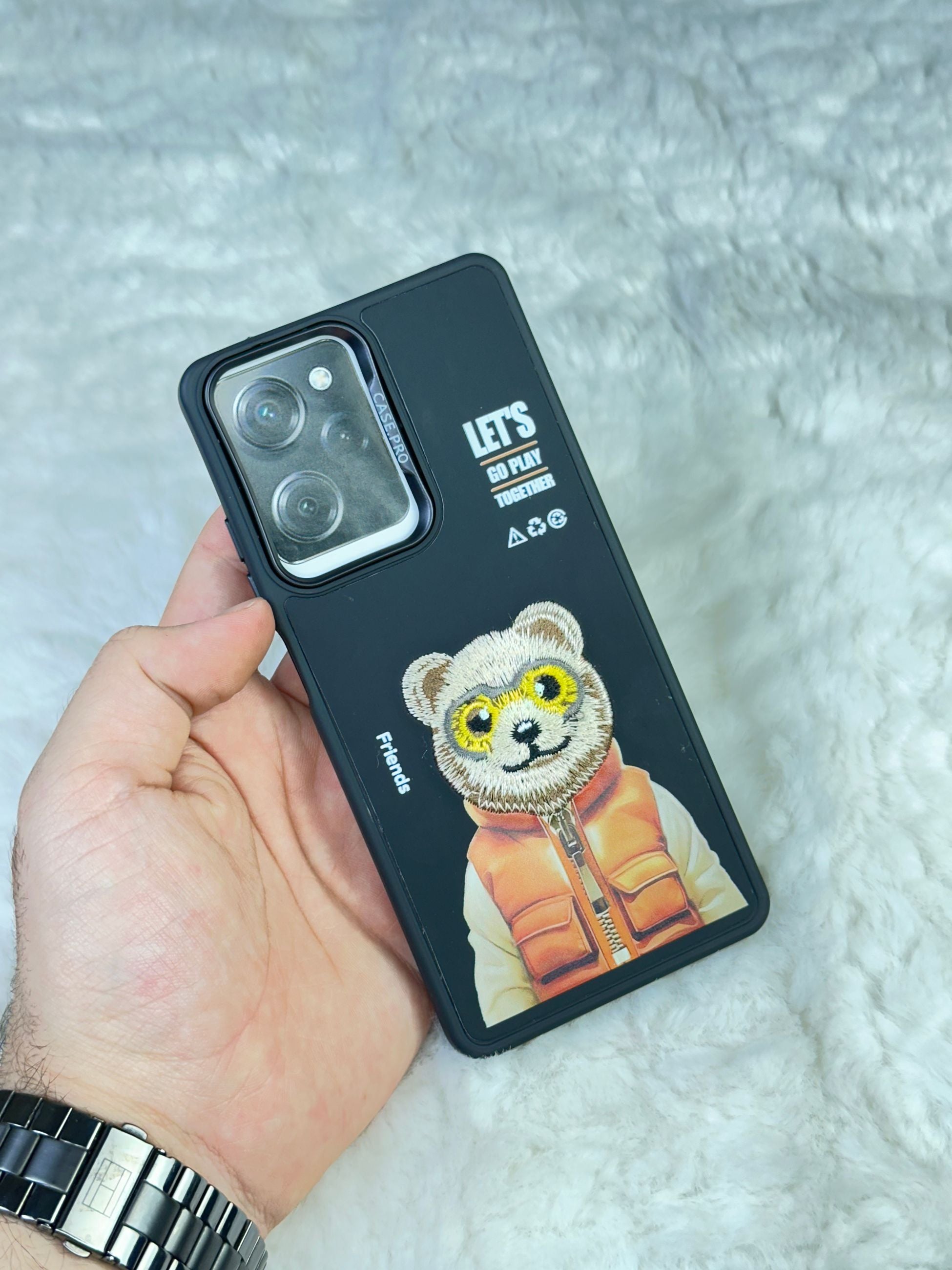 Xiaomi Redmi Note 12 Pro 5G Sert Kapaklı Tatlı Karakterli Dikişli Safari Kılıf