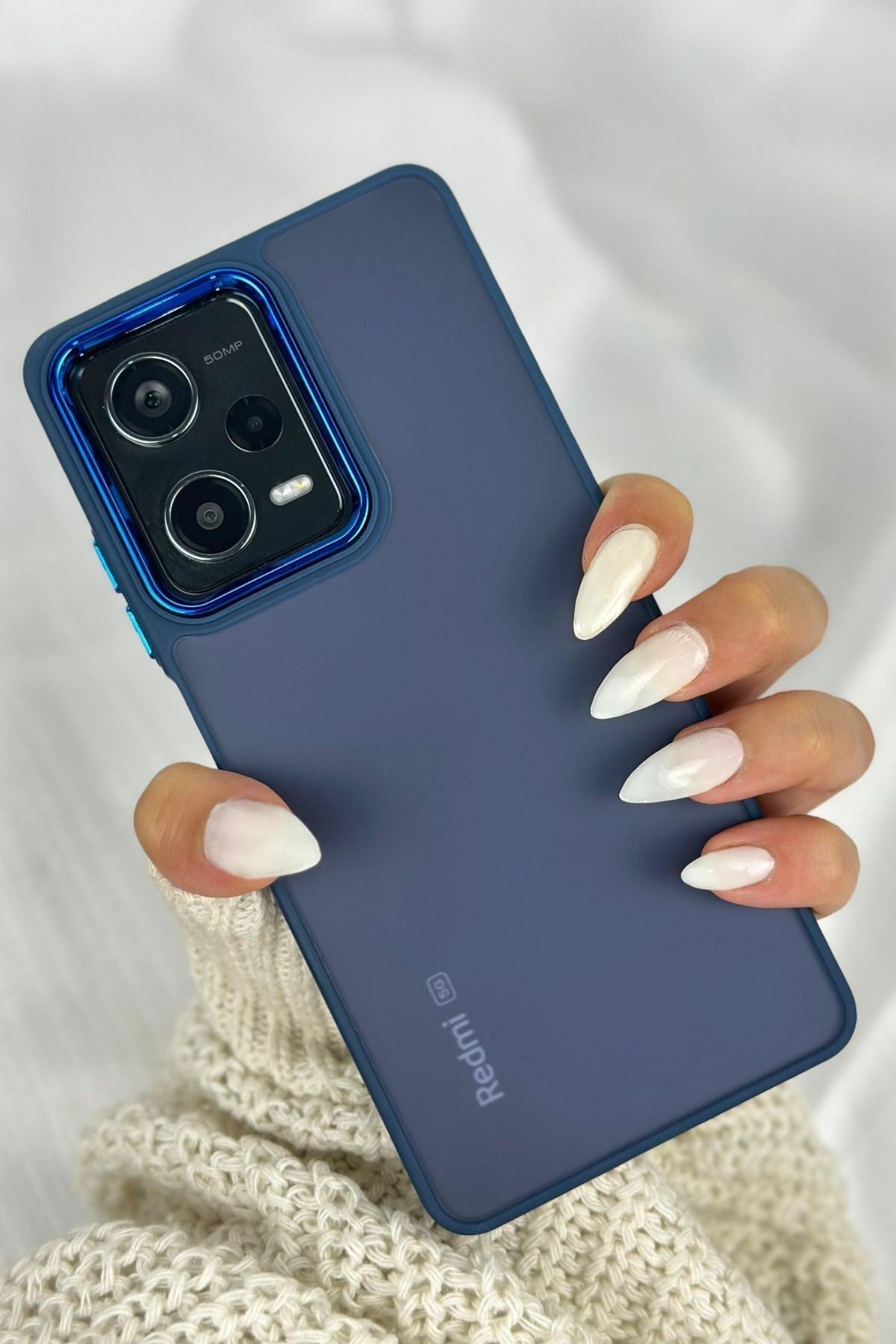 Xiaomi Redmi Note 12 Pro 5G Arkası Buzlu Şeffaf Hassas Düğme Kamera Çıkıntılı Sert Mat Perfect