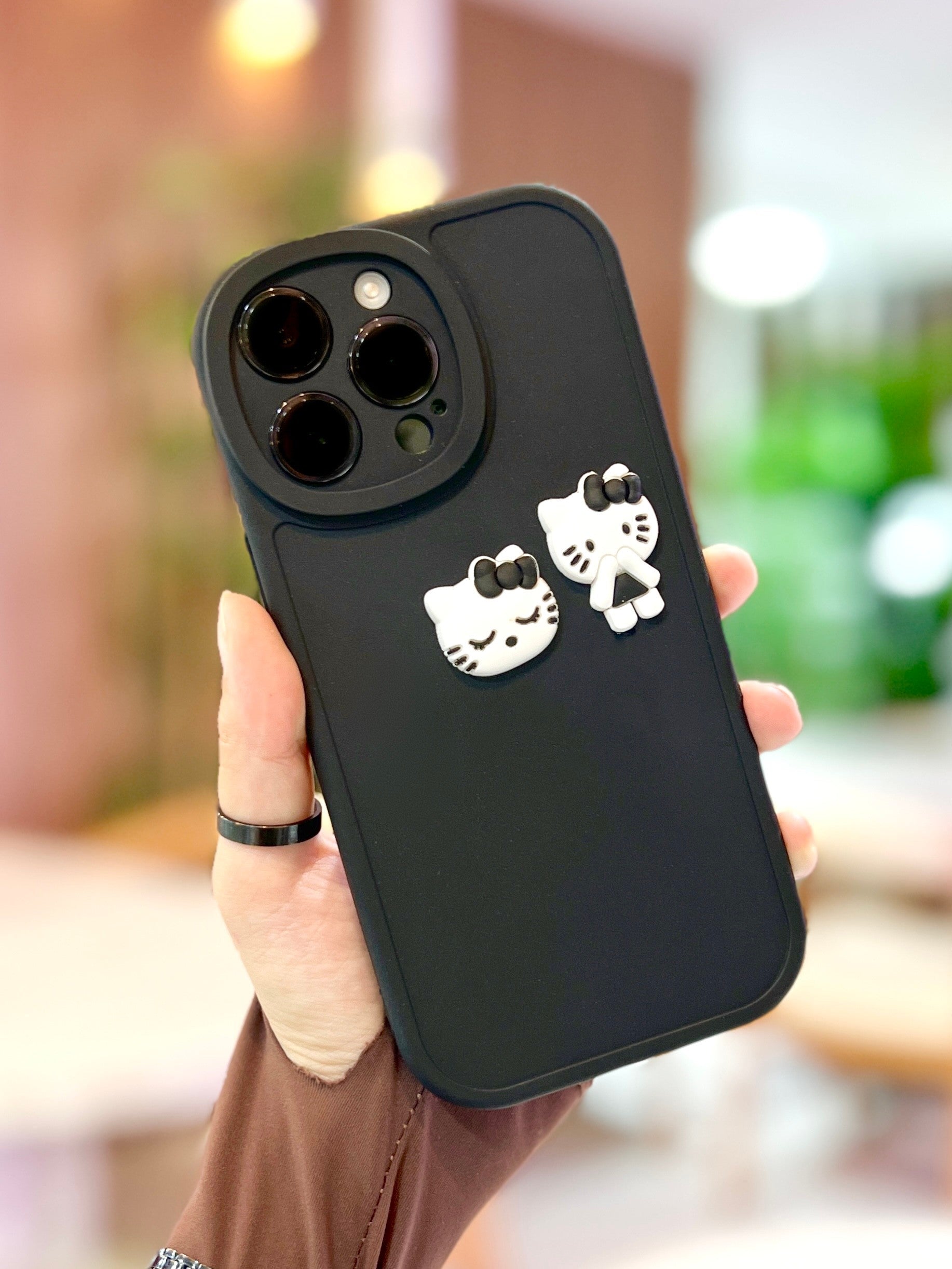 iPhone 14 Pro Max Ayıcık Desenli Sevimli 3 Boyutlu Tatlı Şirin Kamera Korumalı Silikon Shape Kılıf