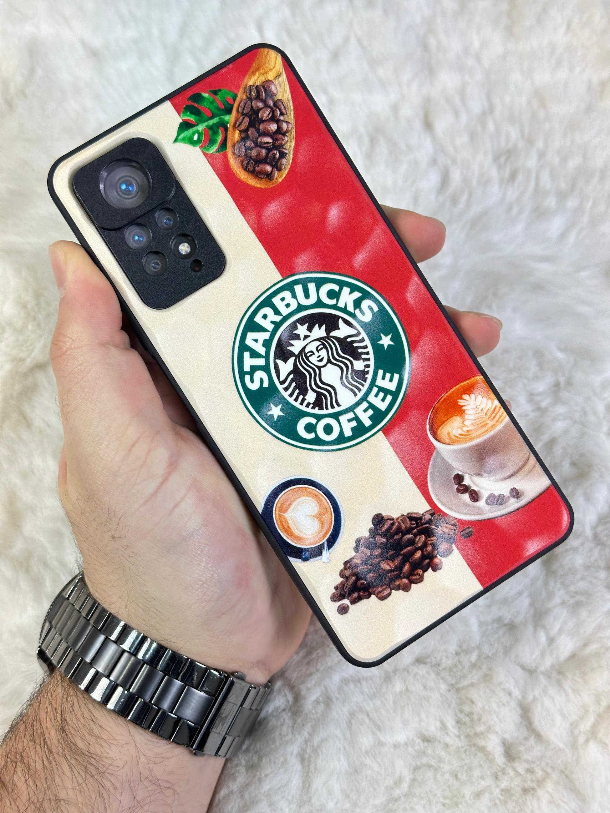 Xiaomi Note 11 Pro uyumlu Arkası Sert Kapaklı Yanları Silikonlu Starbucks-Nike Kılıf