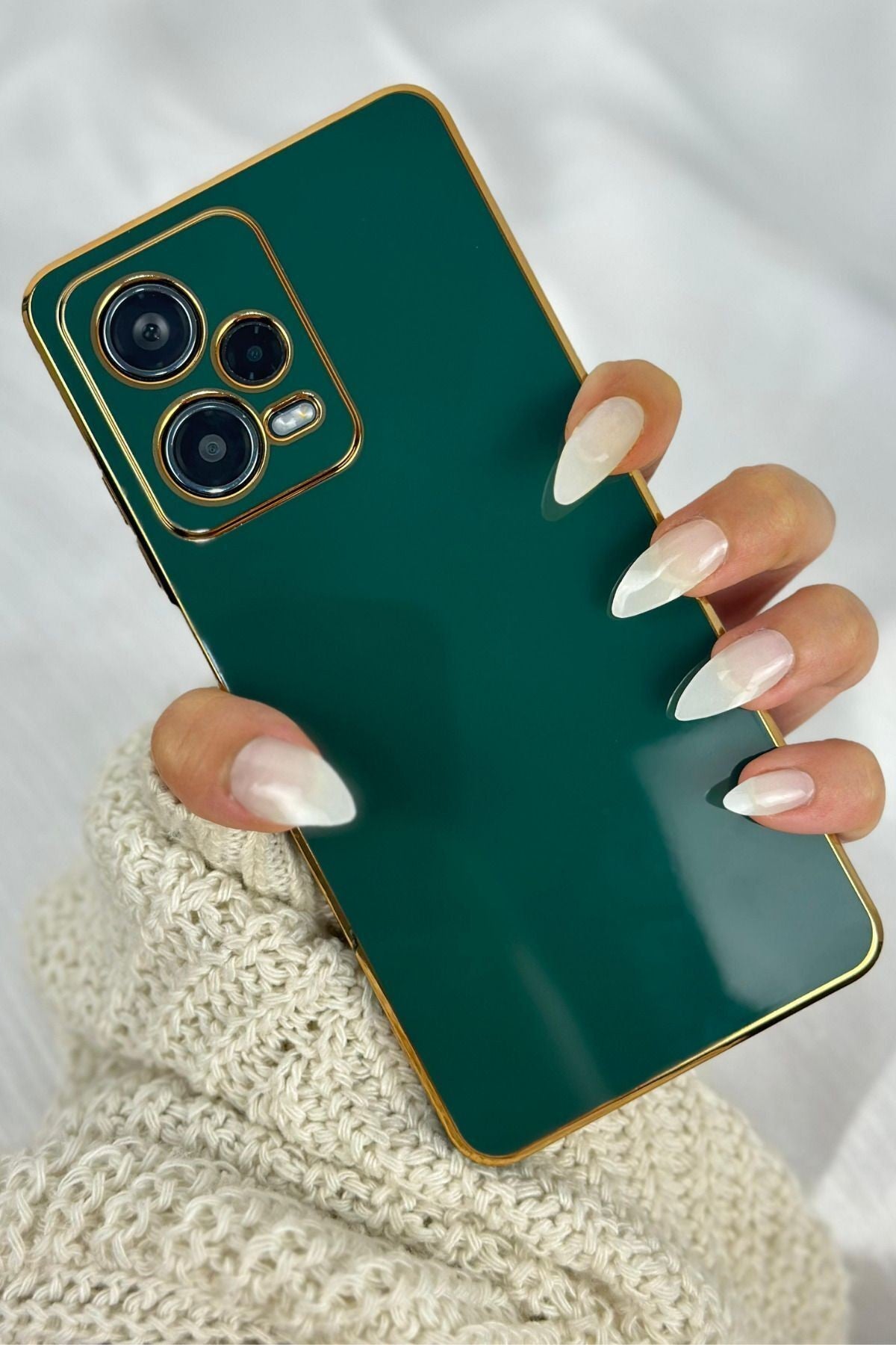 Xiaomi Redmi Note 12 Pro 5G Gold Kenarlı Parlak Kamera Korumalı Bark Kılıf