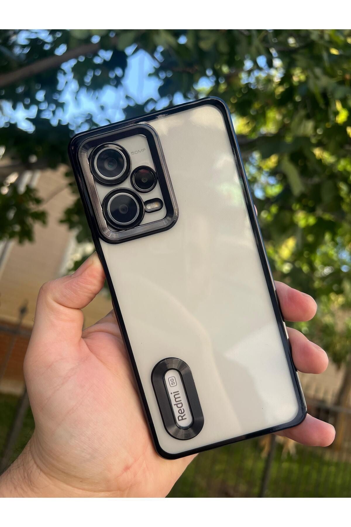 Xiaomi Redmi Note 12 Pro 5g Kamera Korumalı Şeffaf Logo Gösteren Kenarları Parlak Lüx Megavip Kılıf