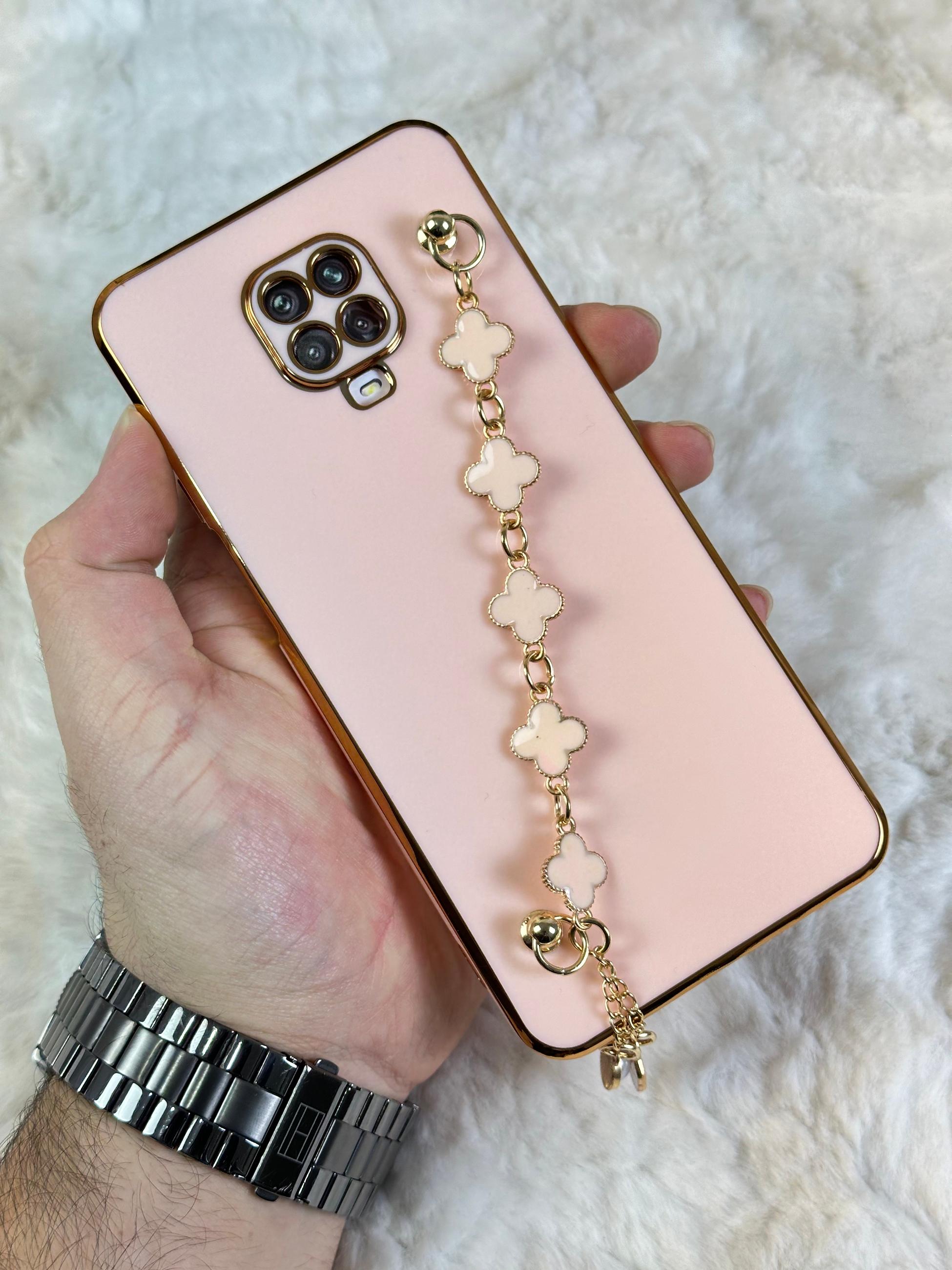 Xiaomi Redmi Note 9 Pro Gold Kenarlı Parlak Kamera Korumalı Elçek Kılıf