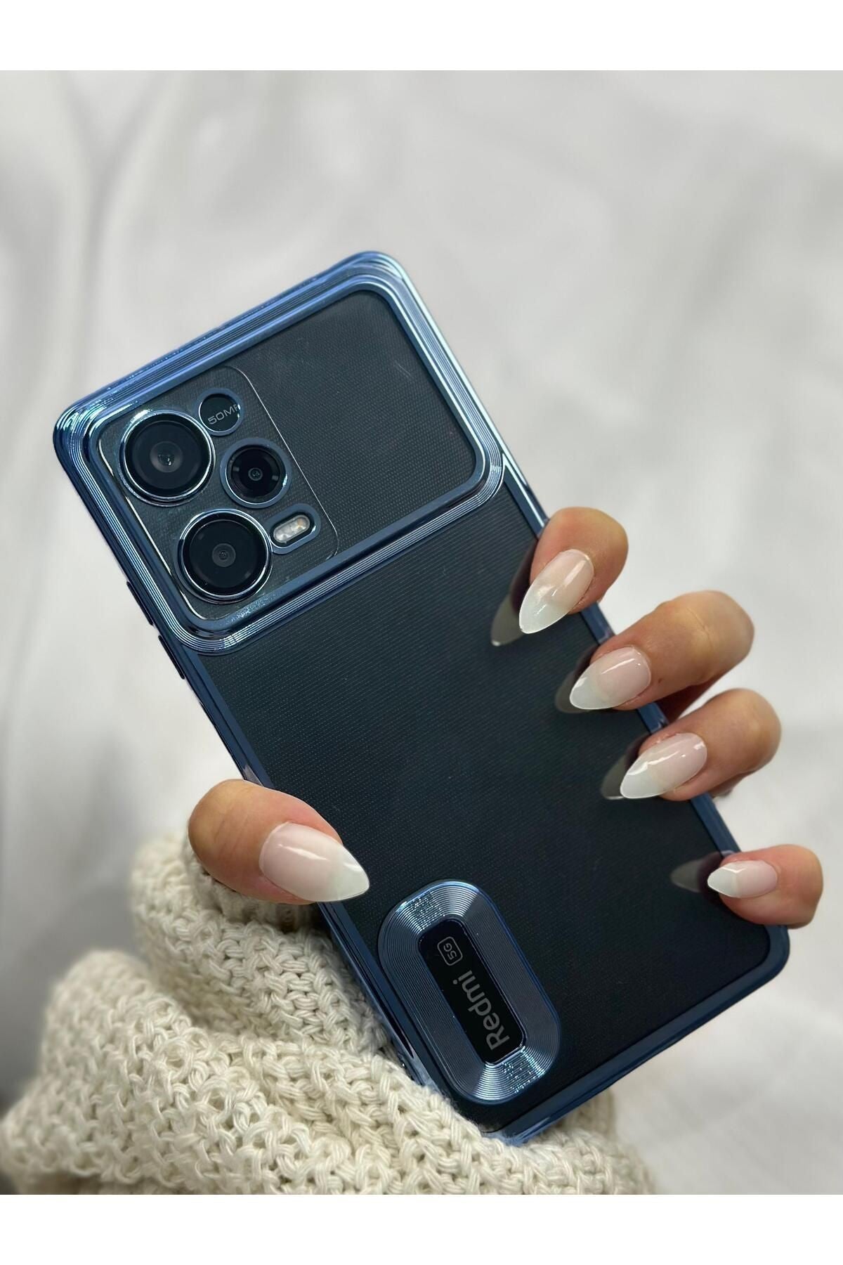 Xiaomi Redmi Note 12 Pro 5g Kamera Korumalı Şeffaf Logo Gösteren Kenarları Parlak Lüx Megavip Kılıf