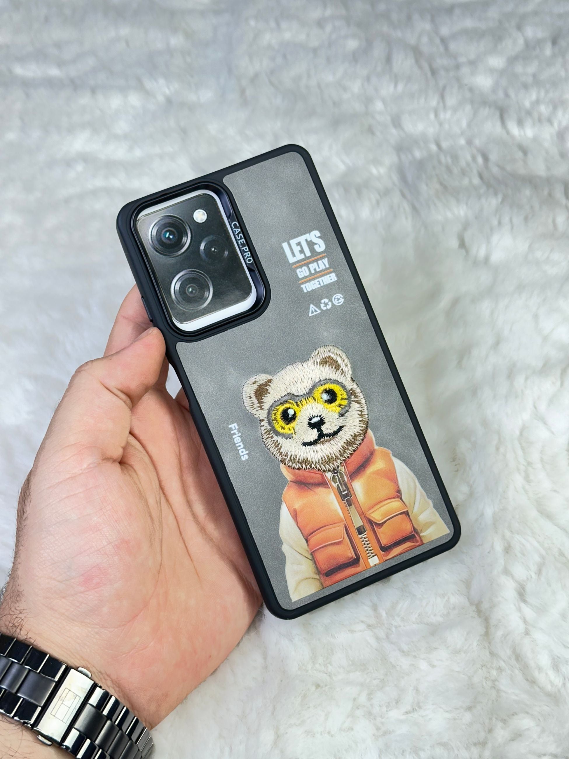 Xiaomi Redmi Note 12 Pro 5G Sert Kapaklı Tatlı Karakterli Dikişli Safari Kılıf