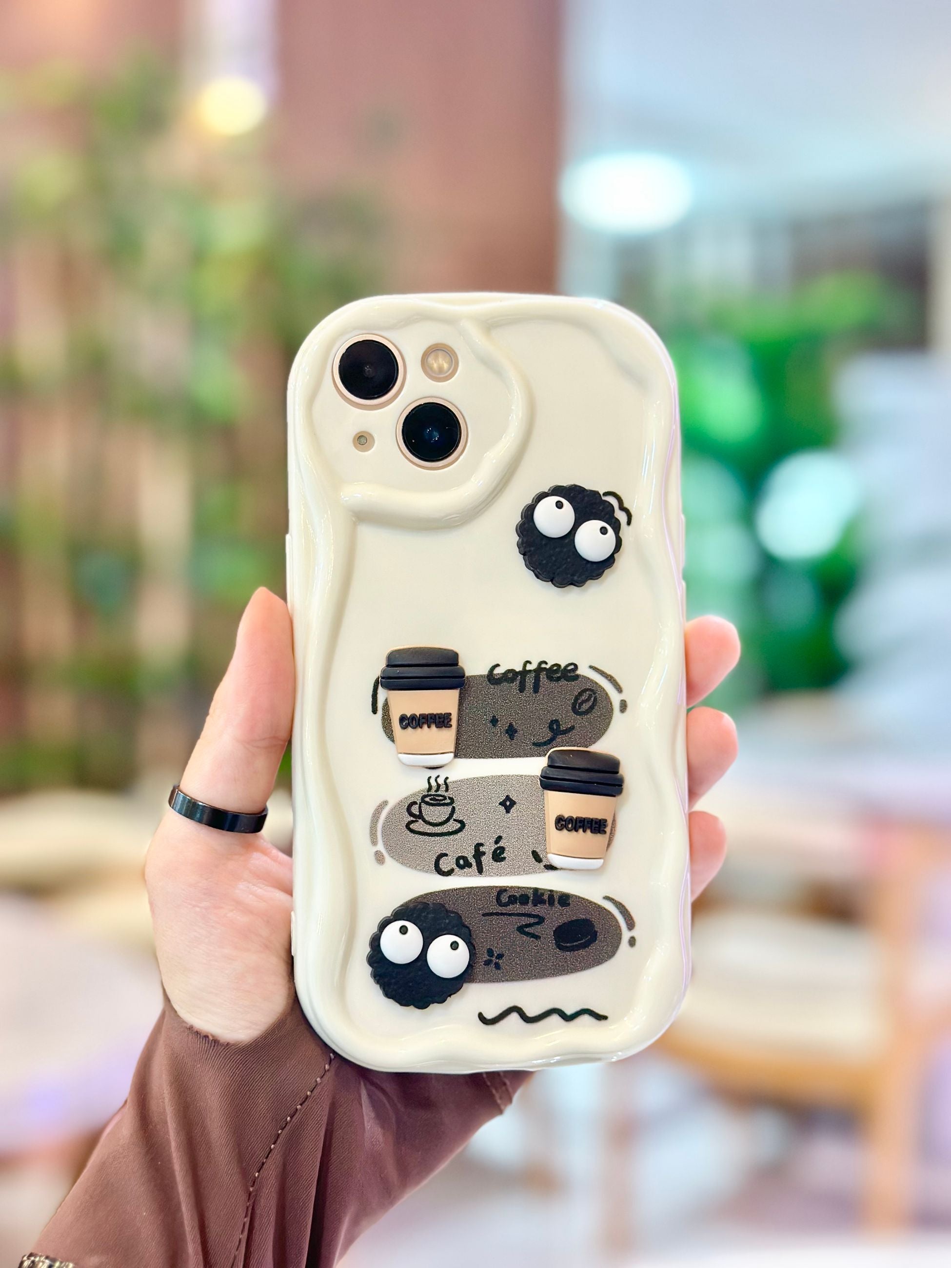 iPhone 15 Kurabiye Desenli 3 Boyutlu Şirin Parlak Tasarım Cookie Kılıf