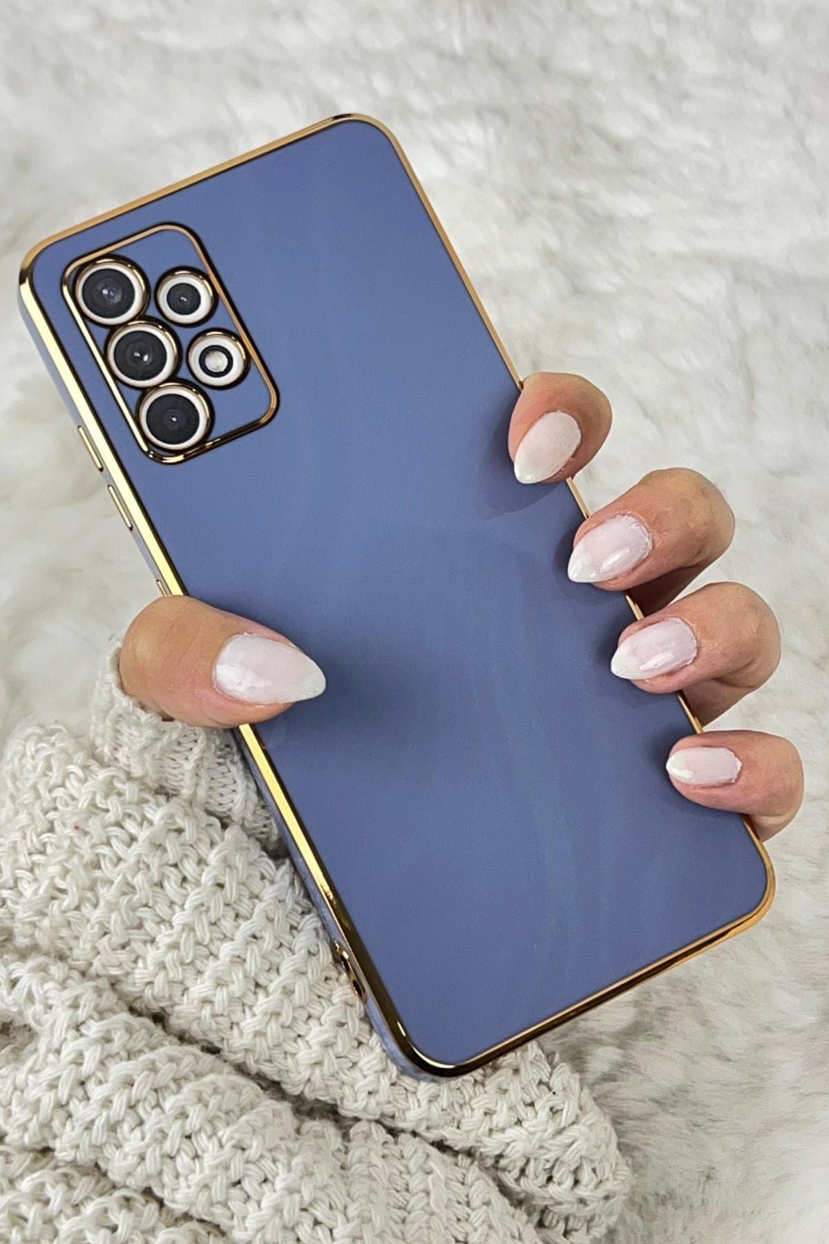 Samsung A32 4g Gold Kenarlı Parlak Kamera Korumalı Bark Kılıf